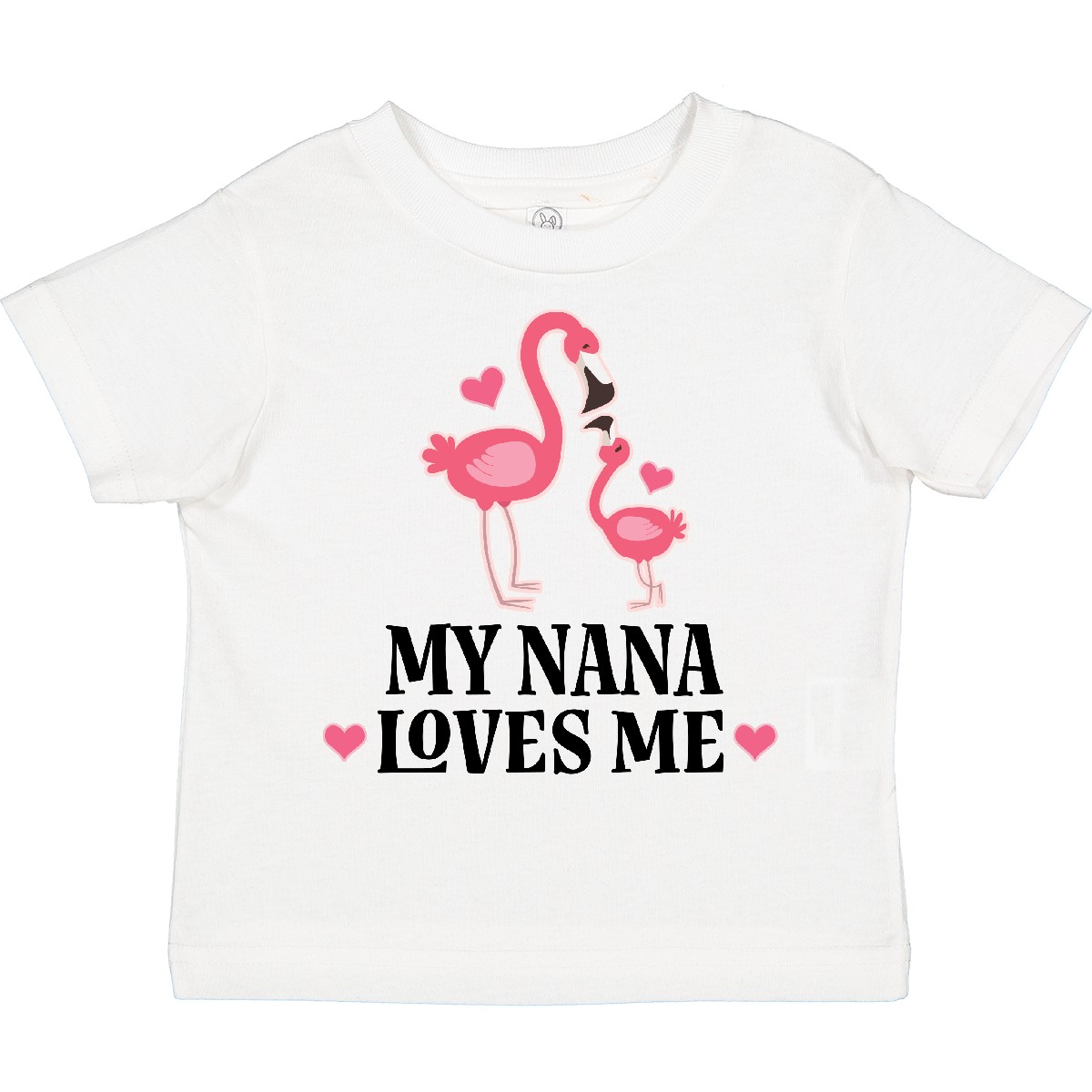 Inktastic Nana Loves Me Girl Flamingo Toddler T-Shirt Grandchild Grandkids Cute - Picture 7 of 8