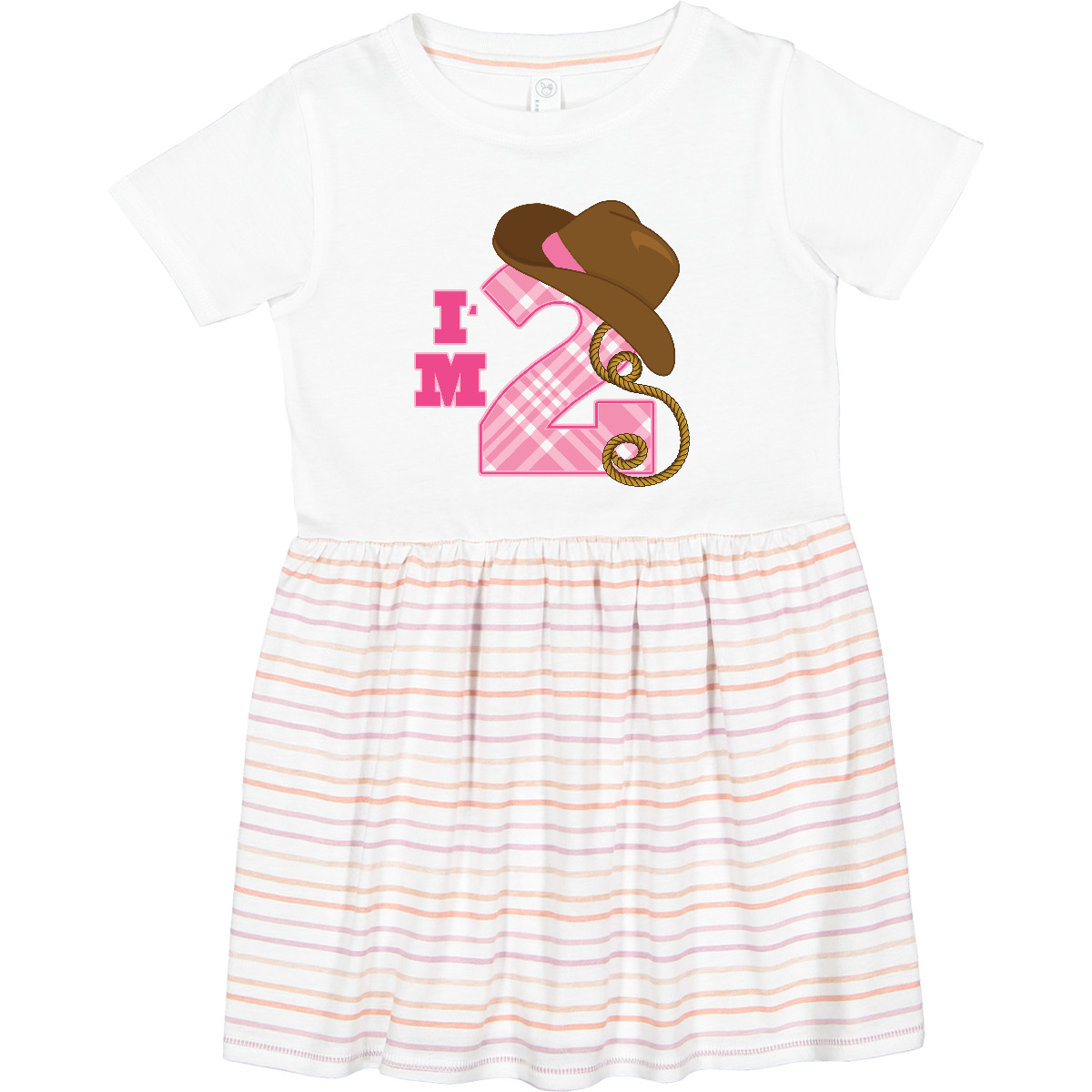 Inktastic 2nd Birthday 2 Year Old Cowgirl Hat Toddler Dress Two Im Childs Cowboy - Picture 7 of 7