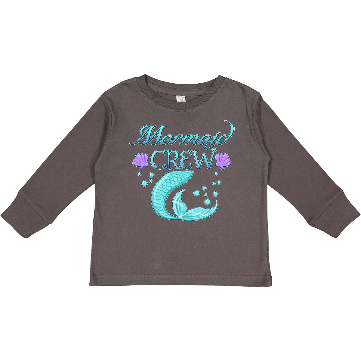 Inktastic Mermaid Crew Toddler Long Sleeve T-Shirt Mermaids Team Fun Tail Scales - Picture 3 of 5