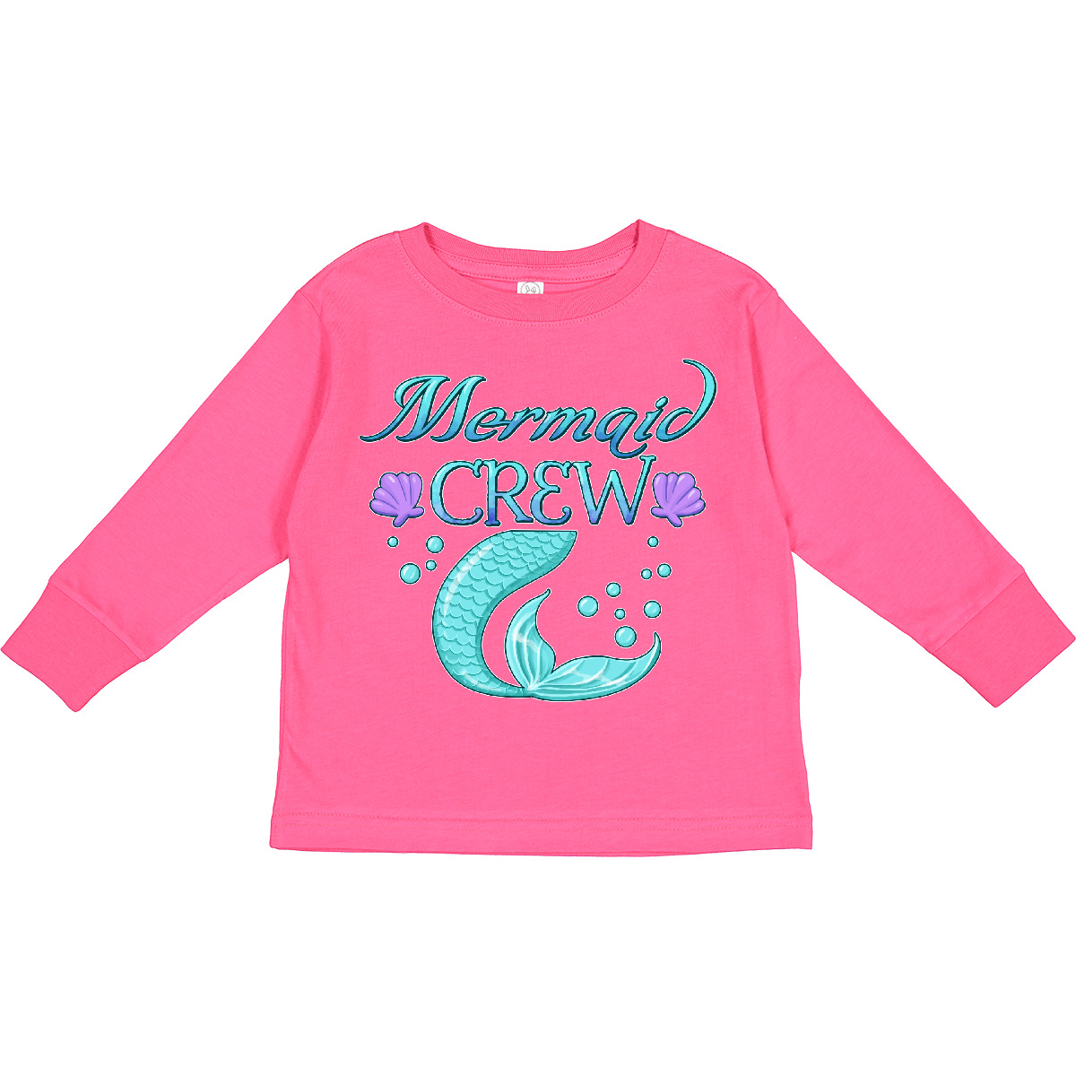 Inktastic Mermaid Crew Toddler Long Sleeve T-Shirt Mermaids Team Fun Tail Scales - Picture 4 of 5