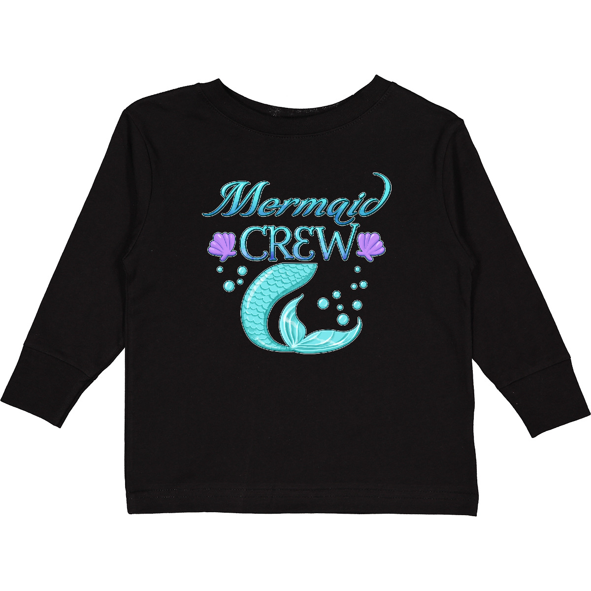Inktastic Mermaid Crew Toddler Long Sleeve T-Shirt Mermaids Team Fun Tail Scales - Picture 2 of 5