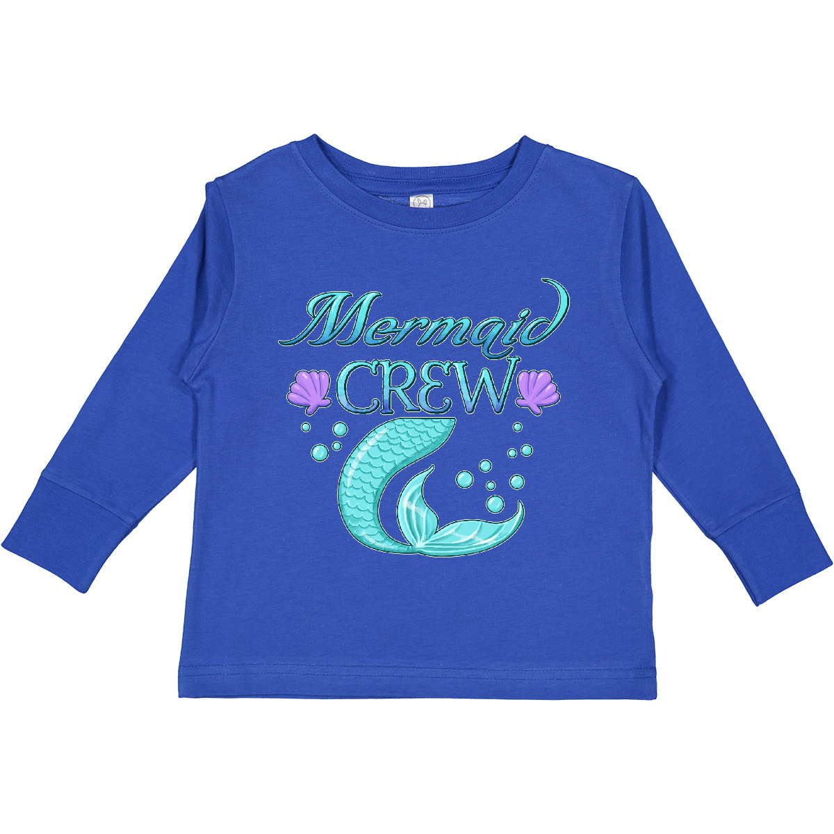 Inktastic Mermaid Crew Toddler Long Sleeve T-Shirt Mermaids Team Fun Tail Scales - Picture 5 of 5