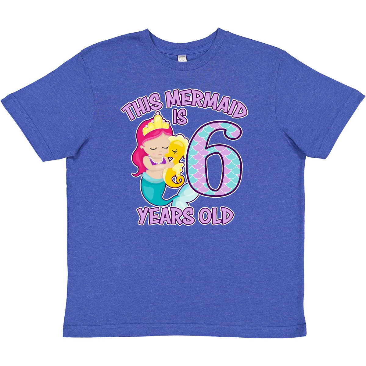 Inktastic This Mermaid Is 6 Years Old Youth T-Shirt Birthdays Six Toddler Cute - Picture 3 of 3