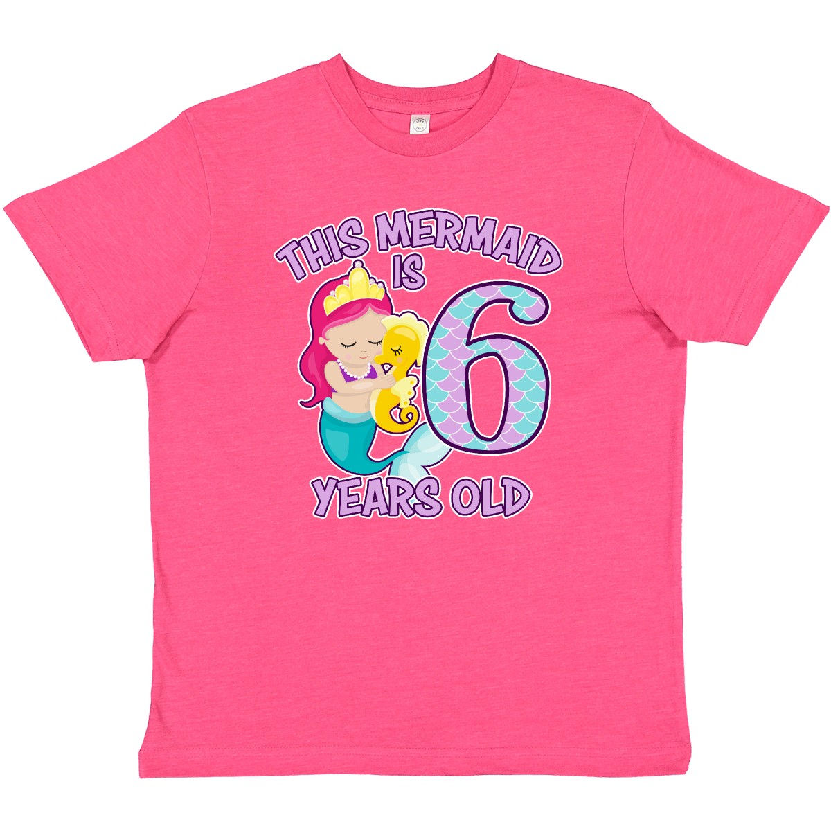 Inktastic This Mermaid Is 6 Years Old Youth T-Shirt Birthdays Six Toddler Cute - Picture 2 of 3