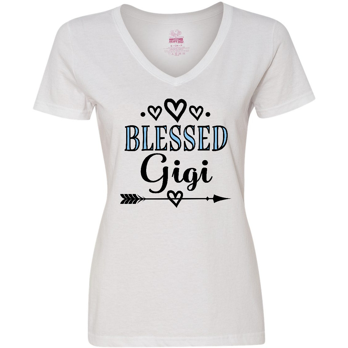 Inktastic Blessed Gigi Grandma Women's V-Neck T-Shirt Clothing For Ladies Tees - Bild 5 von 5