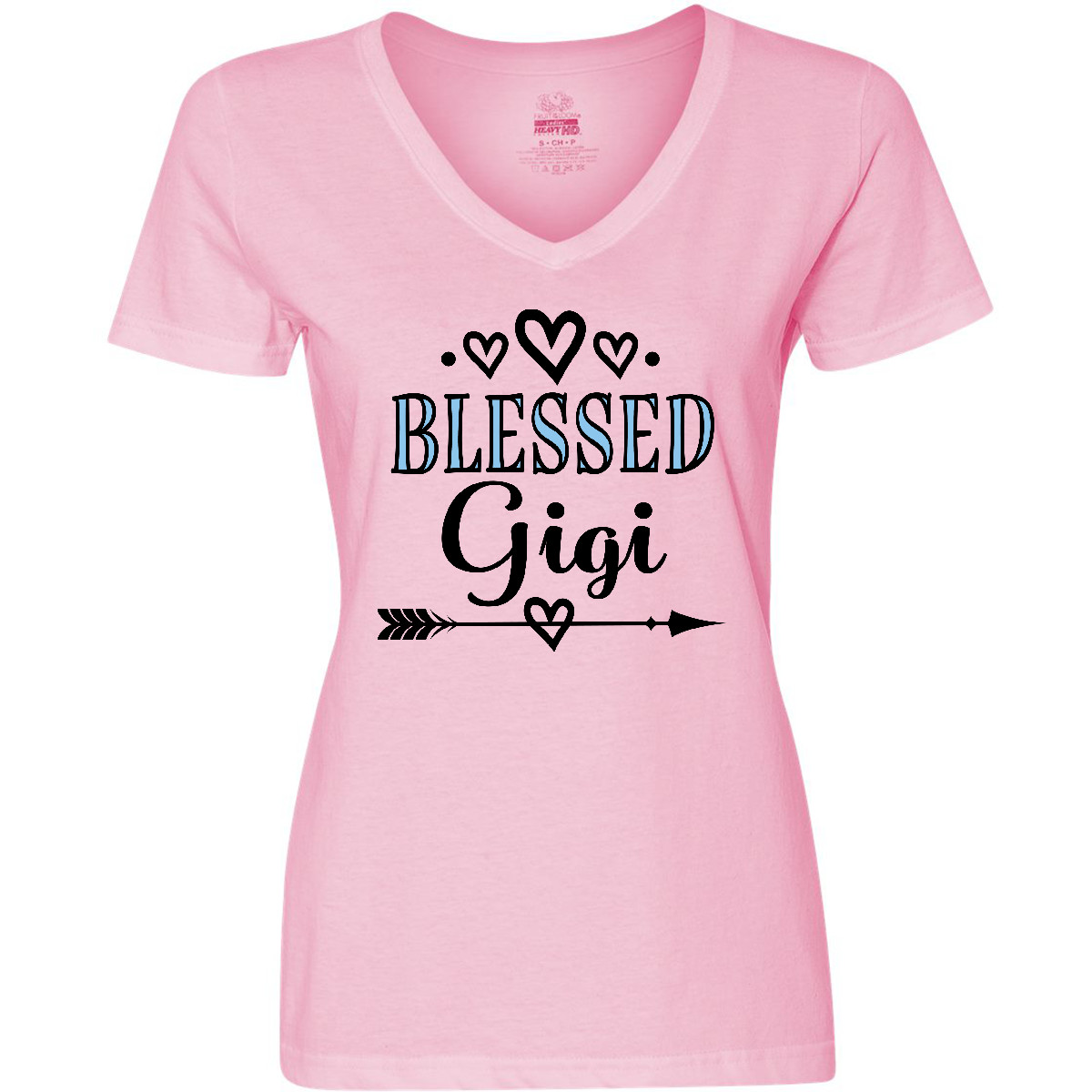 Inktastic Blessed Gigi Grandma Women's V-Neck T-Shirt Clothing For Ladies Tees - Bild 4 von 5