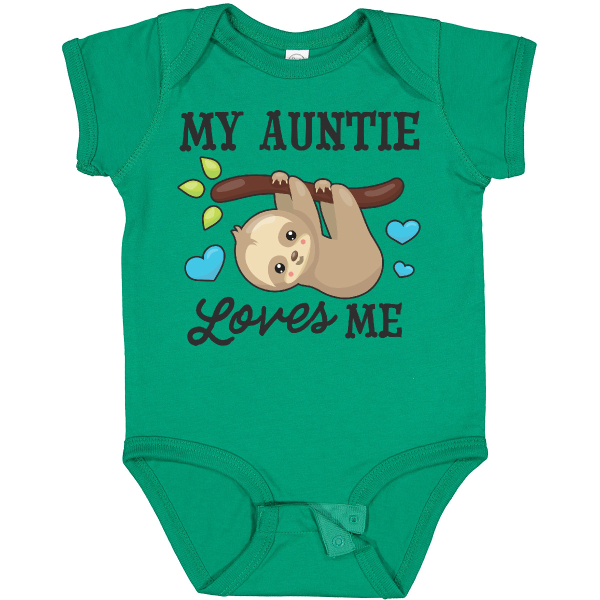 Inktastic My Auntie Loves Me With Sloth And Hearts Baby Bodysuit Animals Kids - Picture 12 of 25