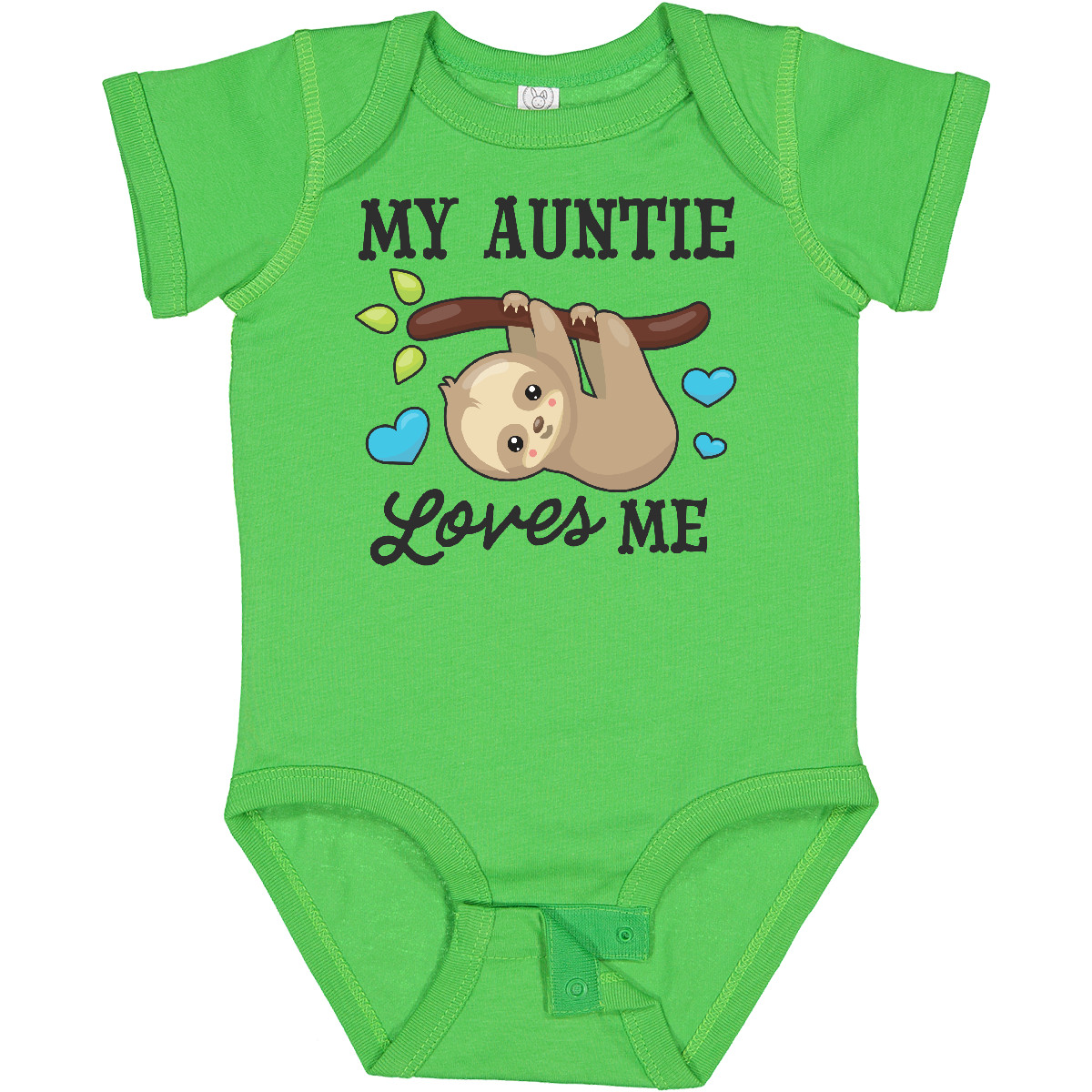 Inktastic My Auntie Loves Me With Sloth And Hearts Baby Bodysuit Animals Kids - Picture 2 of 25