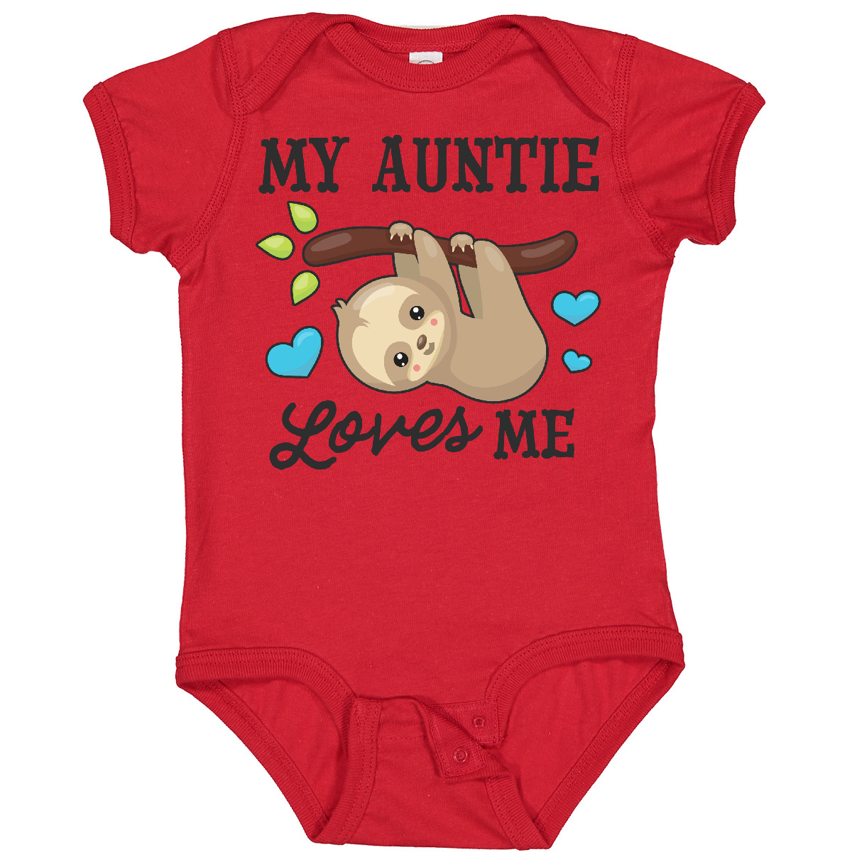 Inktastic My Auntie Loves Me With Sloth And Hearts Baby Bodysuit Animals Kids - Picture 19 of 25