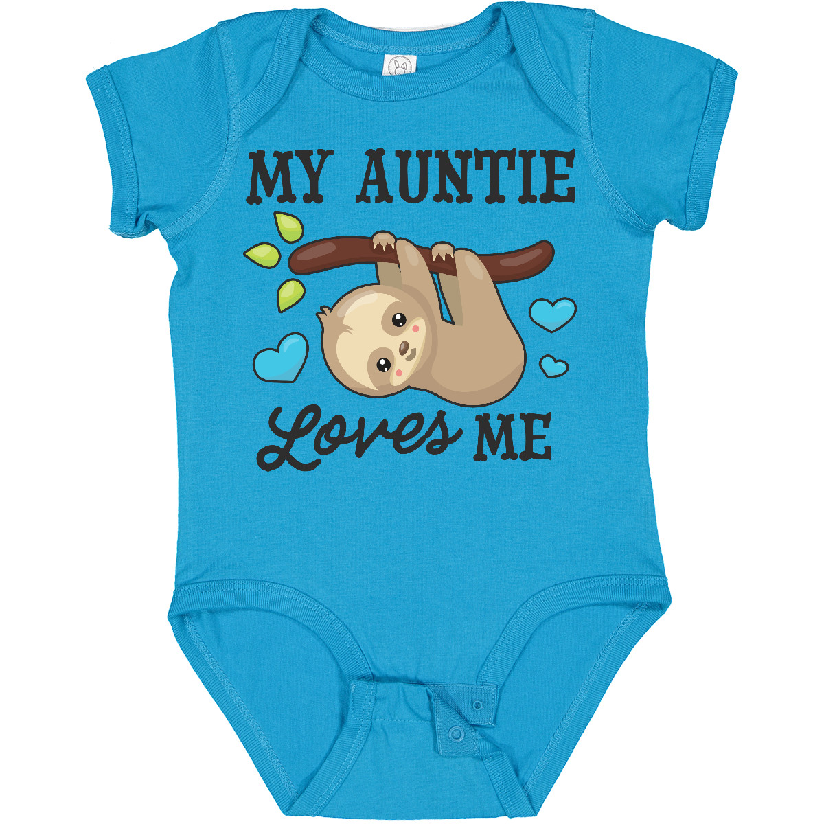Inktastic My Auntie Loves Me With Sloth And Hearts Baby Bodysuit Animals Kids - Picture 23 of 25