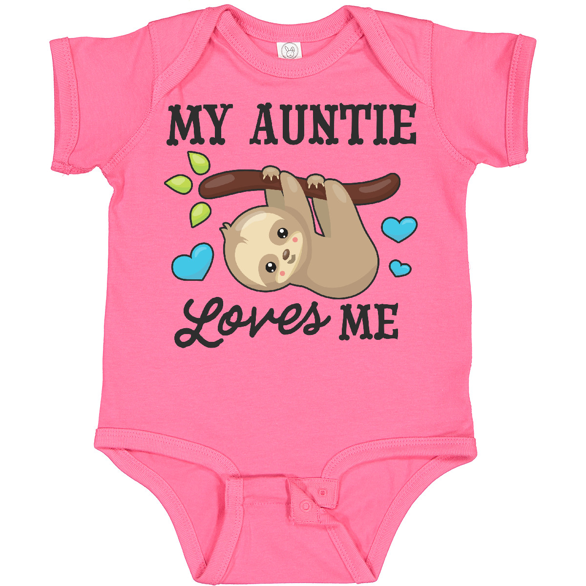 Inktastic My Auntie Loves Me With Sloth And Hearts Baby Bodysuit Animals Kids - Picture 11 of 25