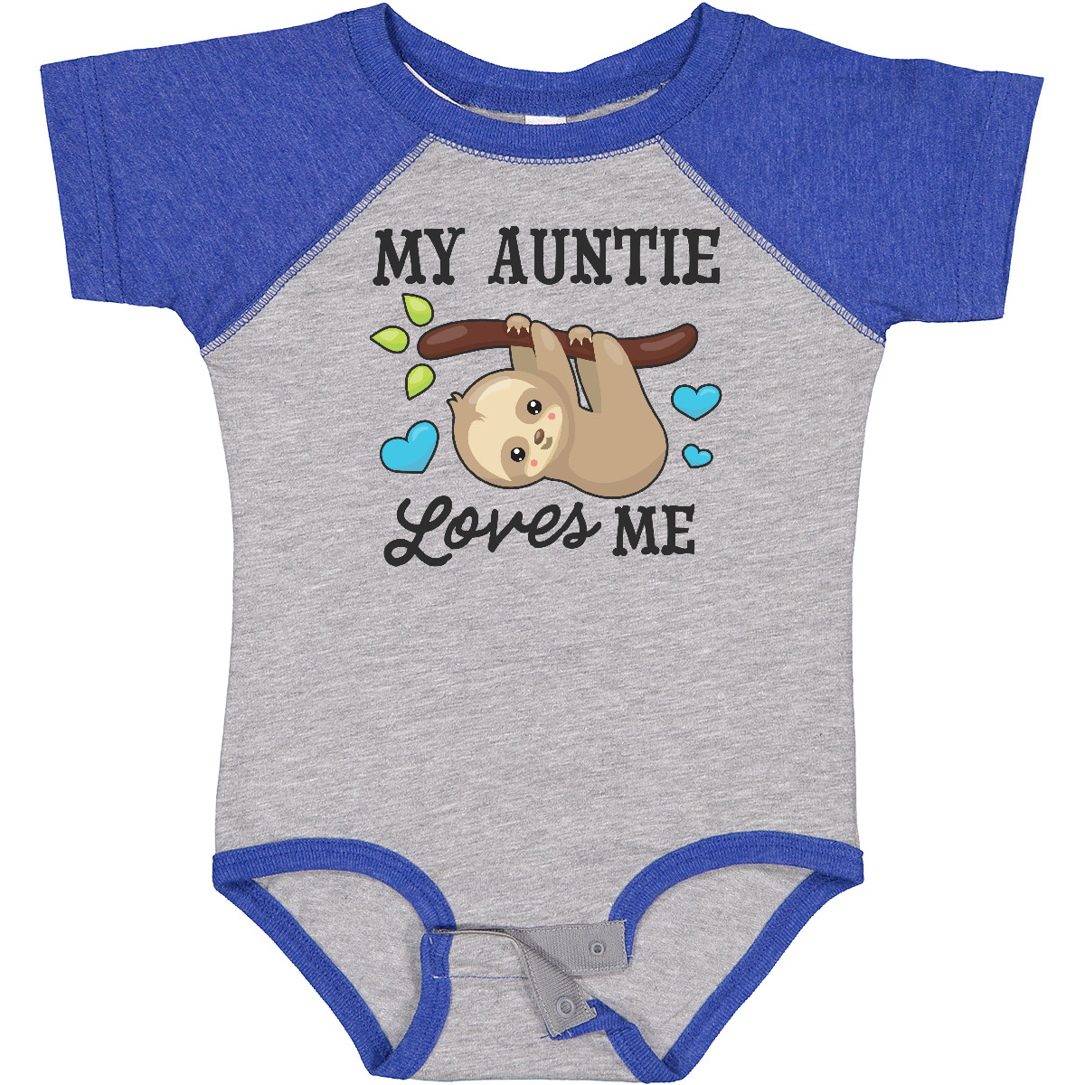 Inktastic My Auntie Loves Me With Sloth And Hearts Baby Bodysuit Animals Kids - Picture 10 of 25