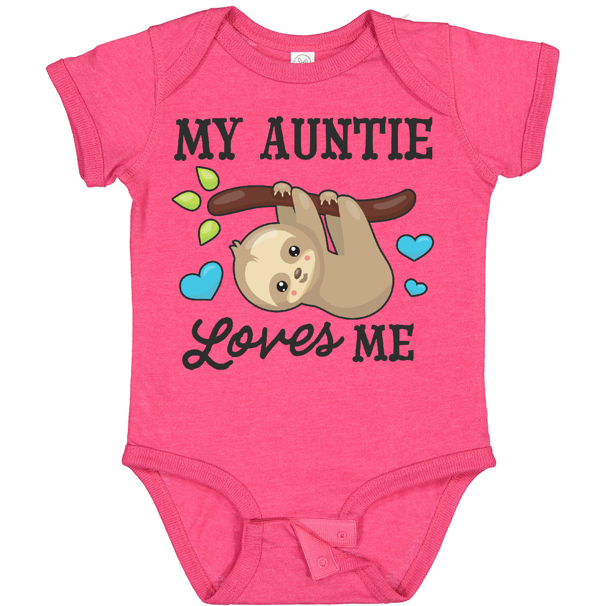 Inktastic My Auntie Loves Me With Sloth And Hearts Baby Bodysuit Animals Kids - Picture 24 of 25