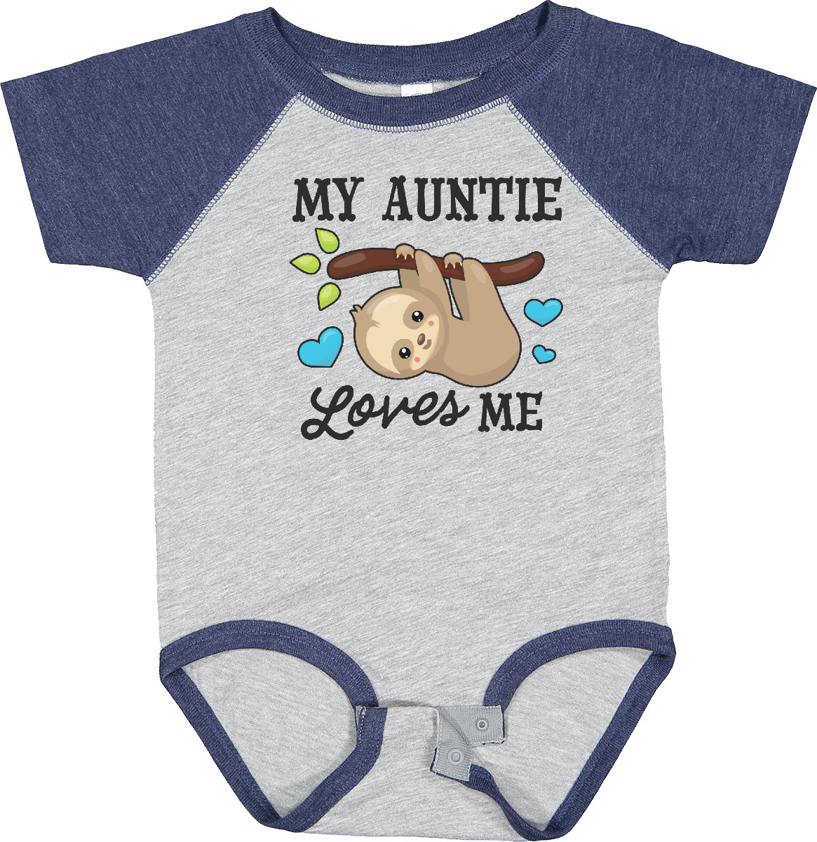 Inktastic My Auntie Loves Me With Sloth And Hearts Baby Bodysuit Animals Kids - Picture 8 of 25