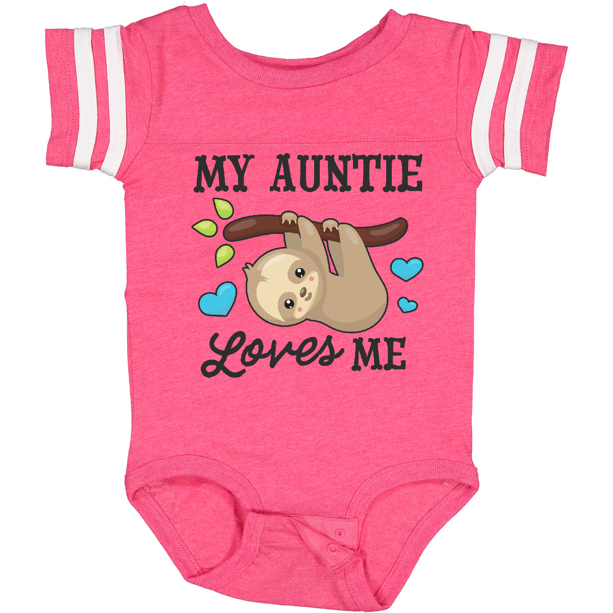 Inktastic My Auntie Loves Me With Sloth And Hearts Baby Bodysuit Animals Kids - Picture 6 of 25
