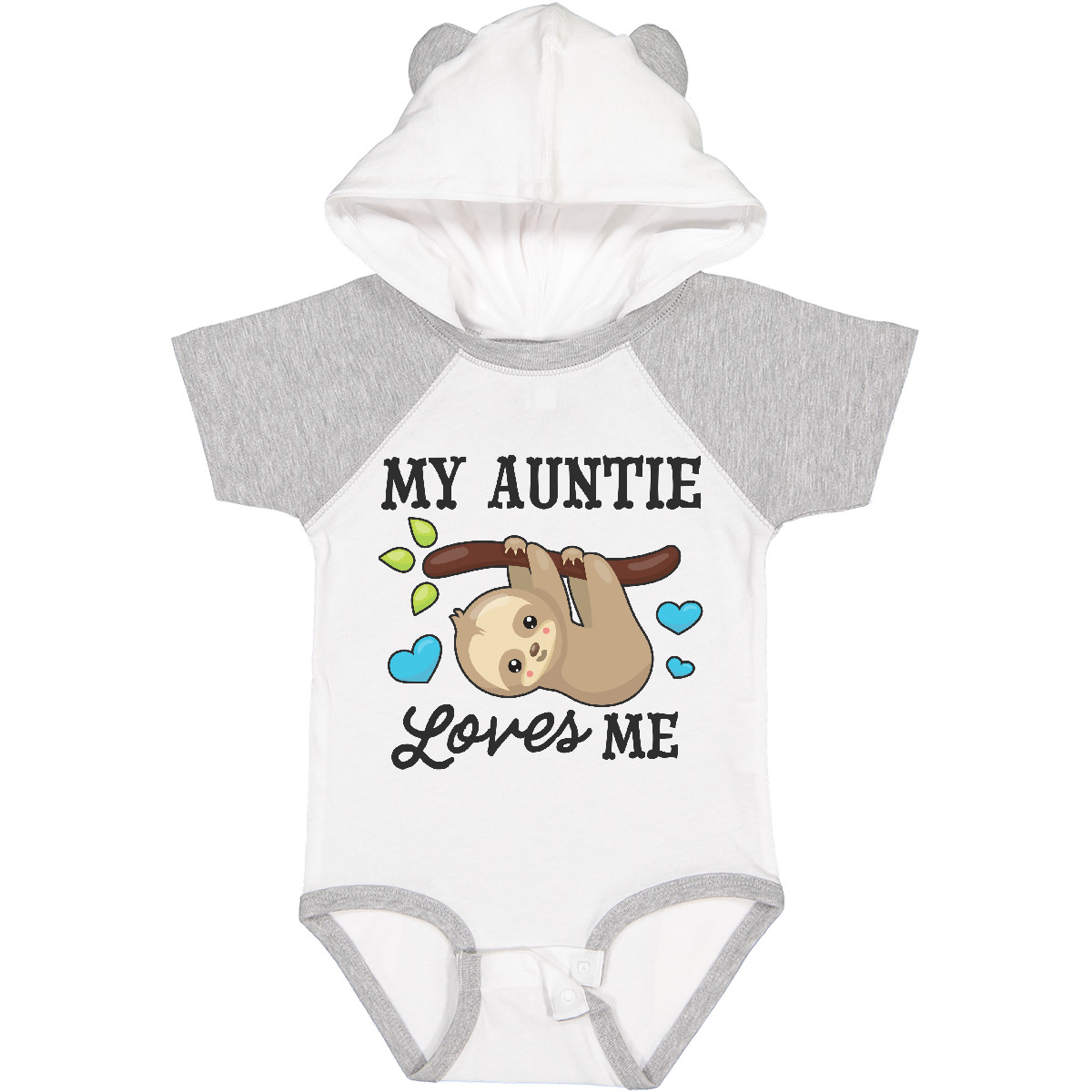 Inktastic My Auntie Loves Me With Sloth And Hearts Baby Bodysuit Animals Kids - Picture 25 of 25