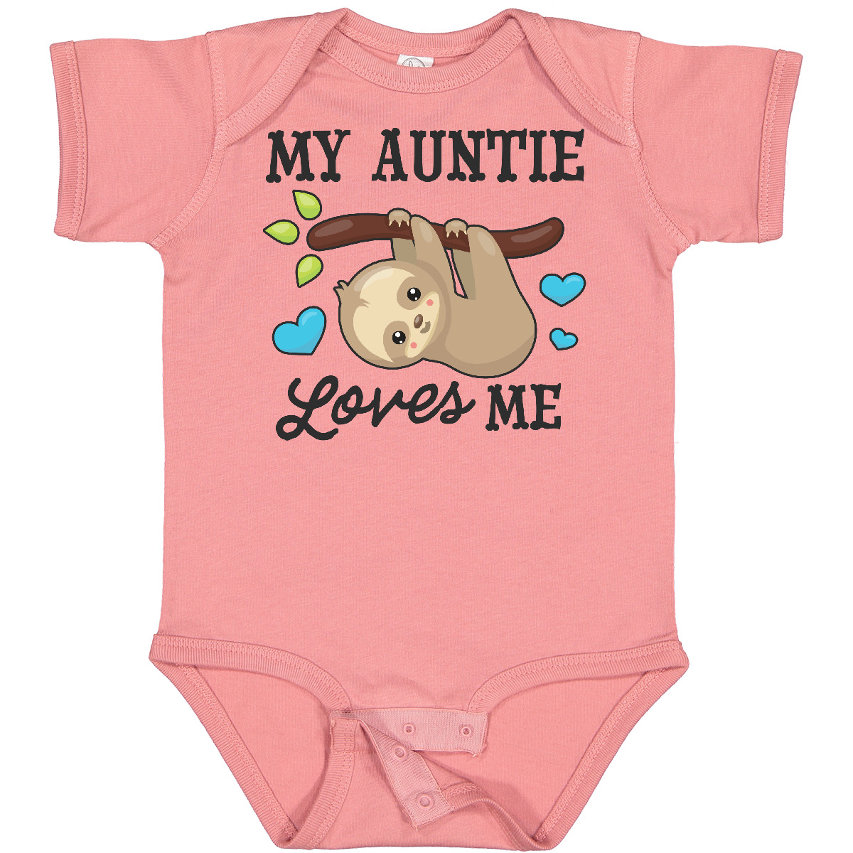 Inktastic My Auntie Loves Me With Sloth And Hearts Baby Bodysuit Animals Kids - Picture 14 of 25