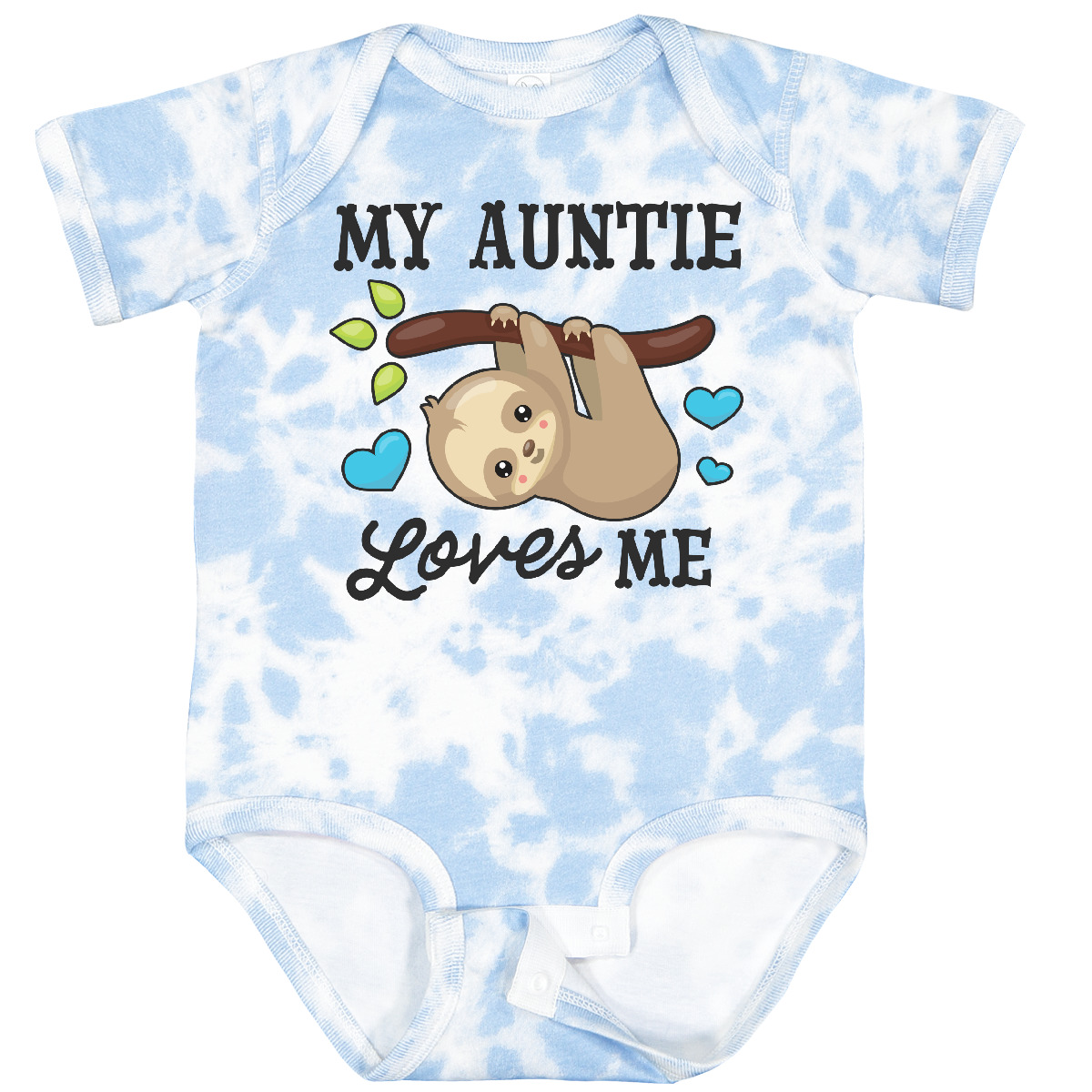 Inktastic My Auntie Loves Me With Sloth And Hearts Baby Bodysuit Animals Kids - Picture 20 of 25