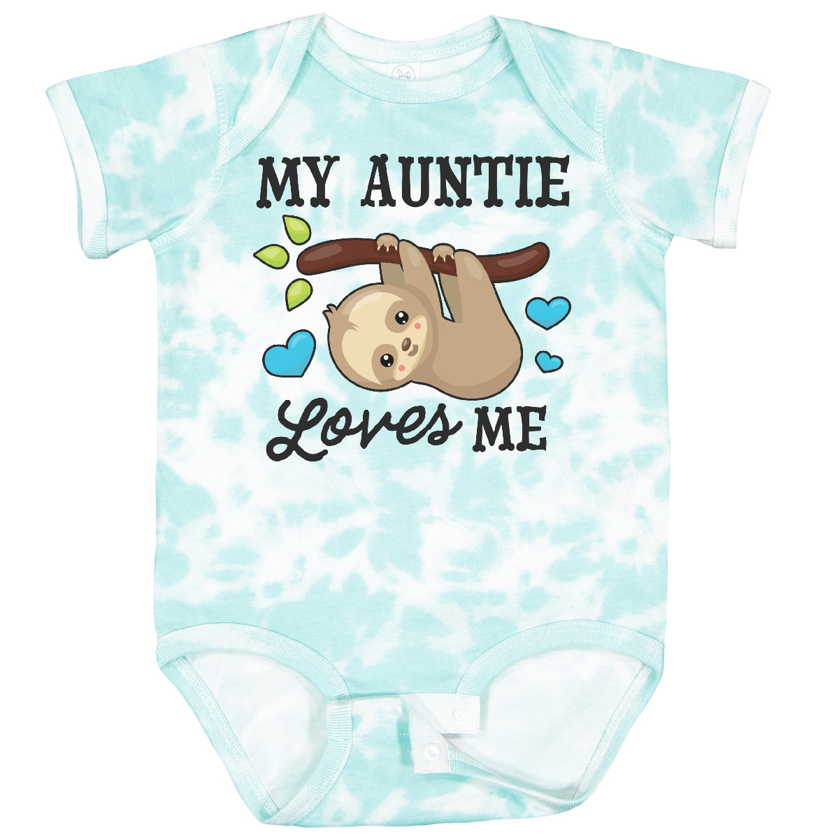 Inktastic My Auntie Loves Me With Sloth And Hearts Baby Bodysuit Animals Kids - Picture 21 of 25
