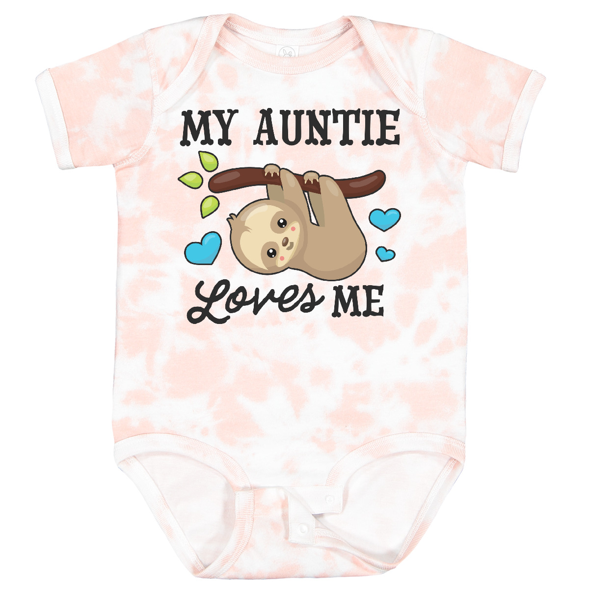 Inktastic My Auntie Loves Me With Sloth And Hearts Baby Bodysuit Animals Kids - Picture 22 of 25