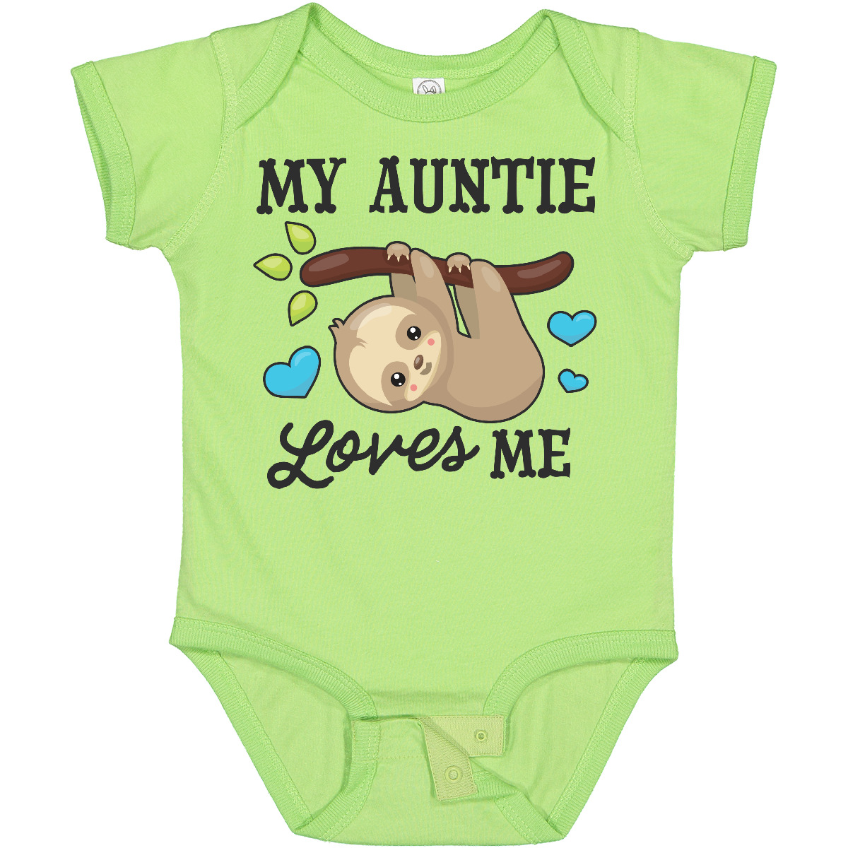 Inktastic My Auntie Loves Me With Sloth And Hearts Baby Bodysuit Animals Kids - Picture 13 of 25