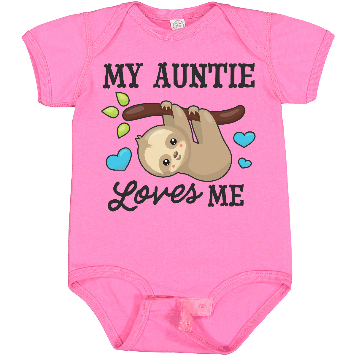 Inktastic My Auntie Loves Me With Sloth And Hearts Baby Bodysuit Animals Kids - Picture 18 of 25