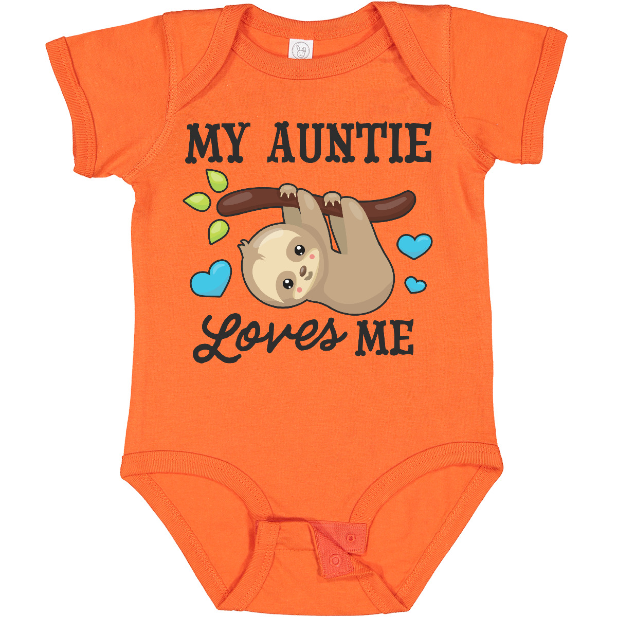 Inktastic My Auntie Loves Me With Sloth And Hearts Baby Bodysuit Animals Kids - Picture 16 of 25