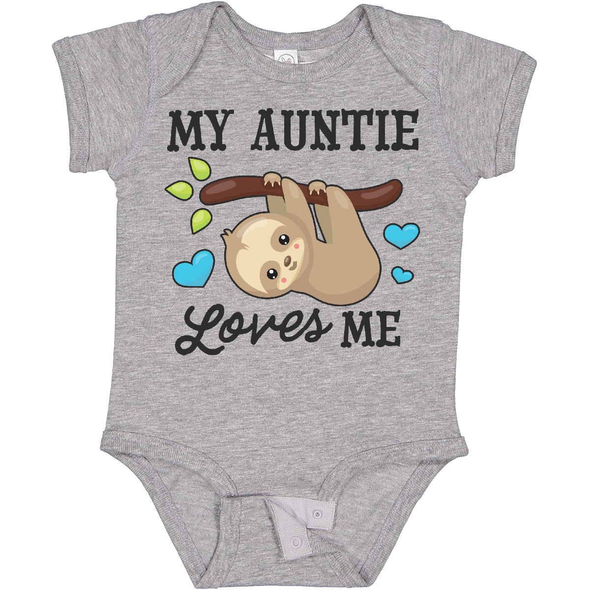 Inktastic My Auntie Loves Me With Sloth And Hearts Baby Bodysuit Animals Kids - Picture 7 of 25