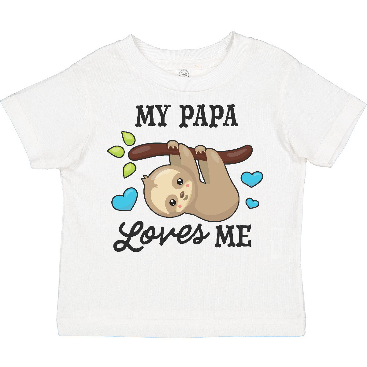 Inktastic My Papa Loves Me With Sloth And Hearts Toddler T-Shirt Animals Kids - Picture 7 of 7