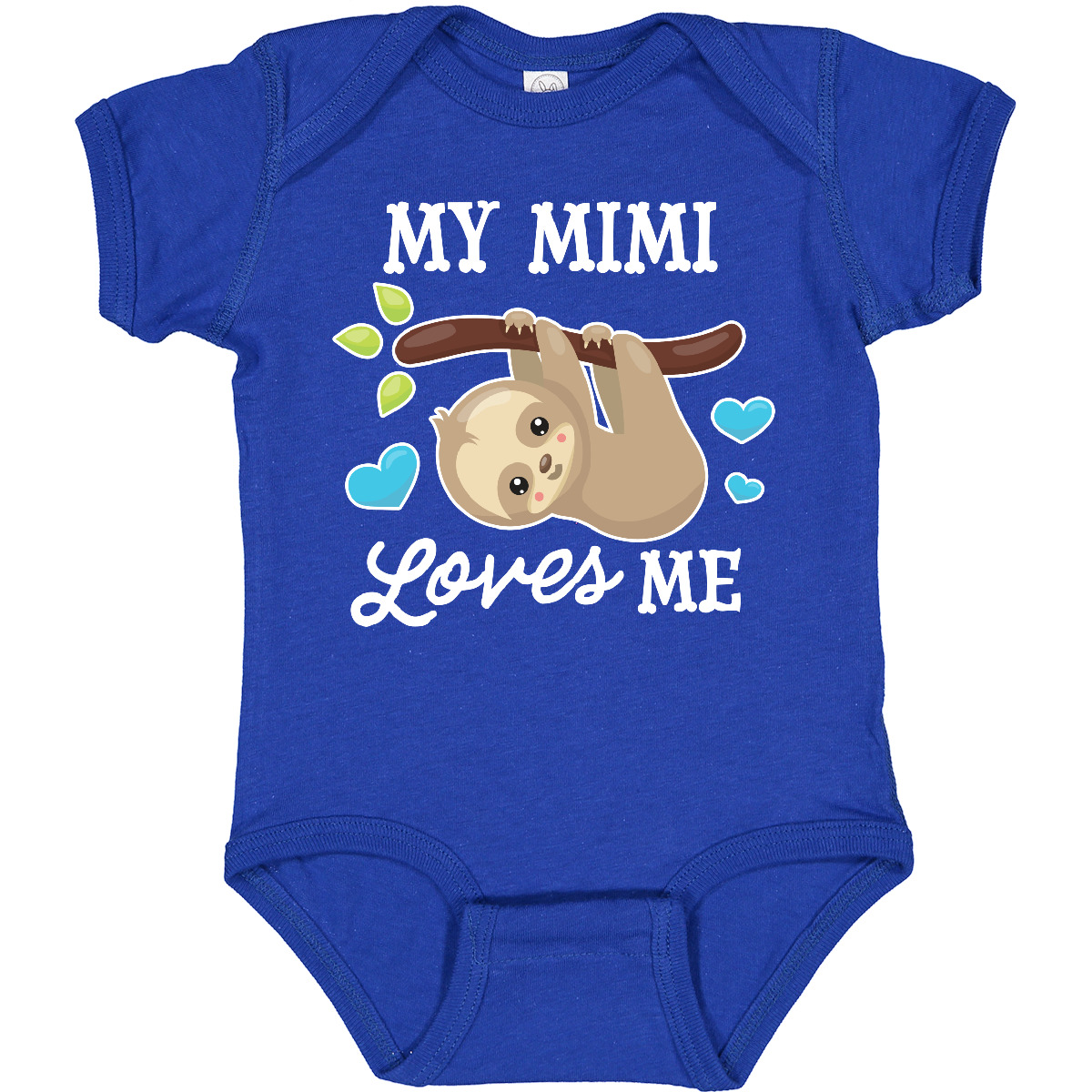Inktastic My Mimi Loves Me With Sloth And Hearts Baby Bodysuit Animals Kids Love - 第 11/12 張圖片