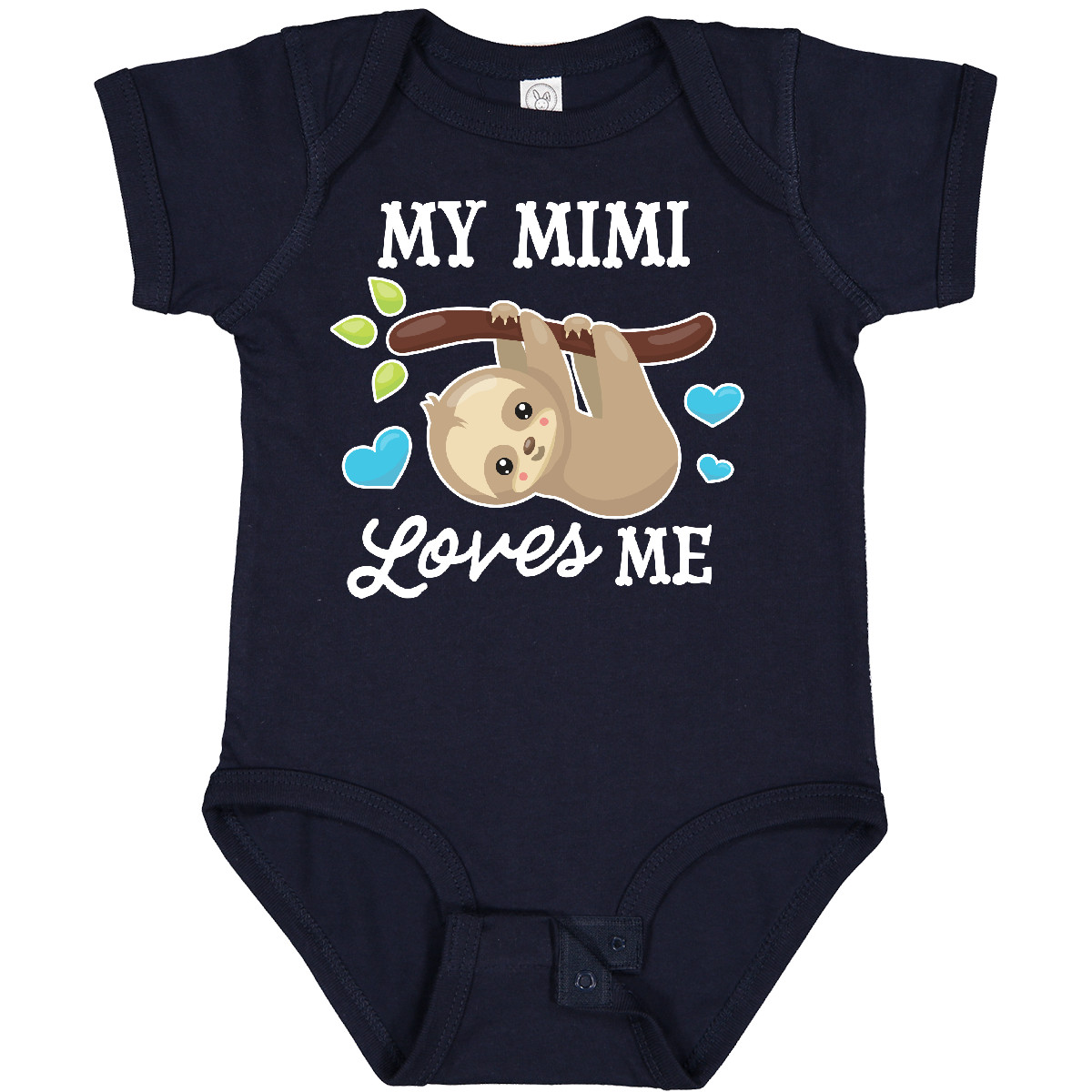 Inktastic My Mimi Loves Me With Sloth And Hearts Baby Bodysuit Animals Kids Love - 第 7/12 張圖片