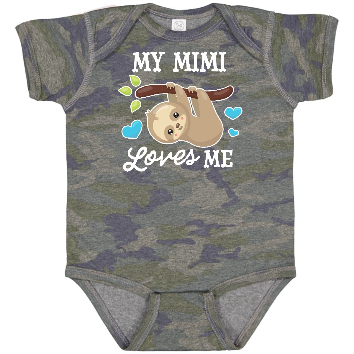 Inktastic My Mimi Loves Me With Sloth And Hearts Baby Bodysuit Animals Kids Love - 第 12/12 張圖片