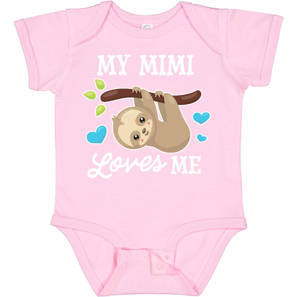 Inktastic My Mimi Loves Me With Sloth And Hearts Baby Bodysuit Animals Kids Love - 第 8/12 張圖片