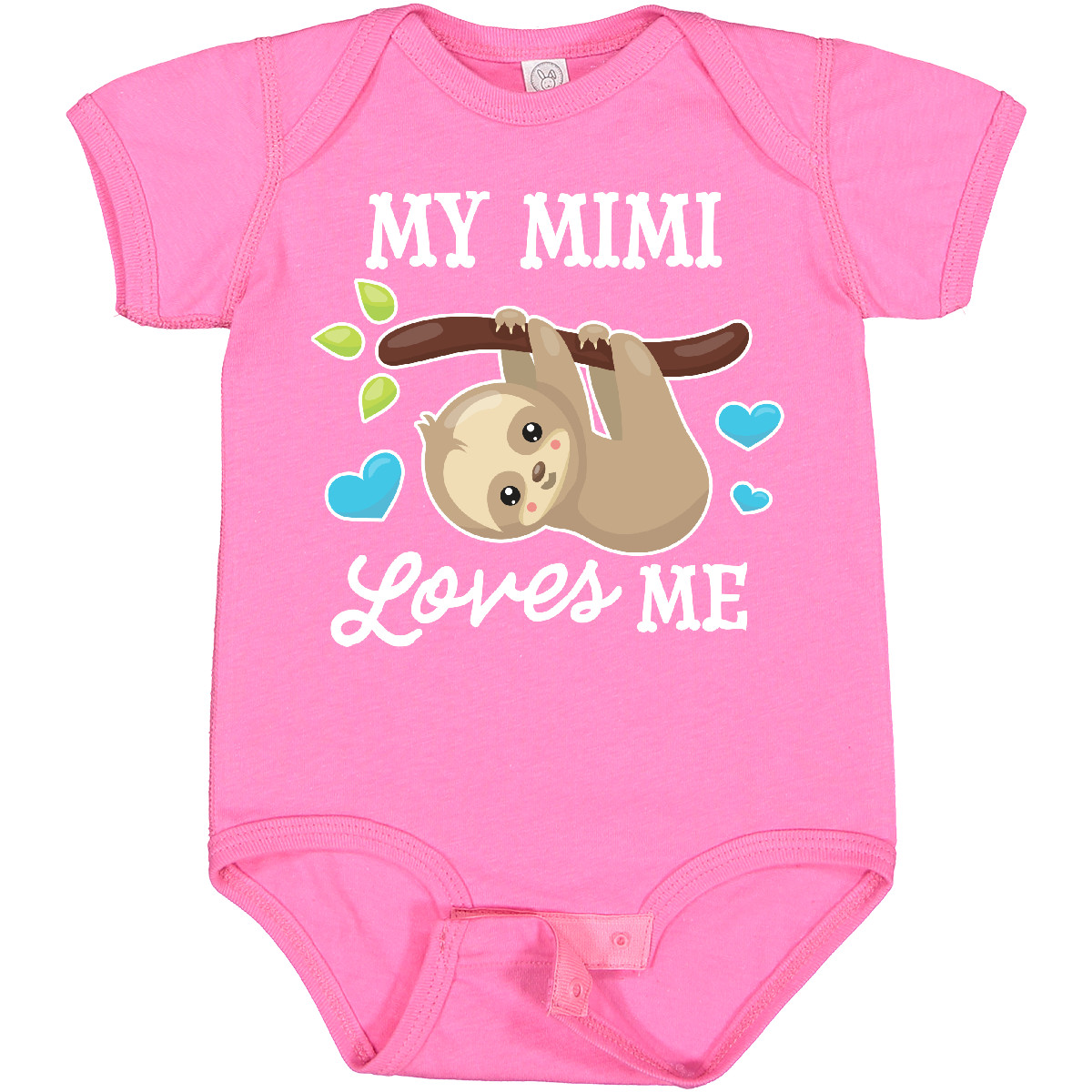 Inktastic My Mimi Loves Me With Sloth And Hearts Baby Bodysuit Animals Kids Love - 第 9/12 張圖片
