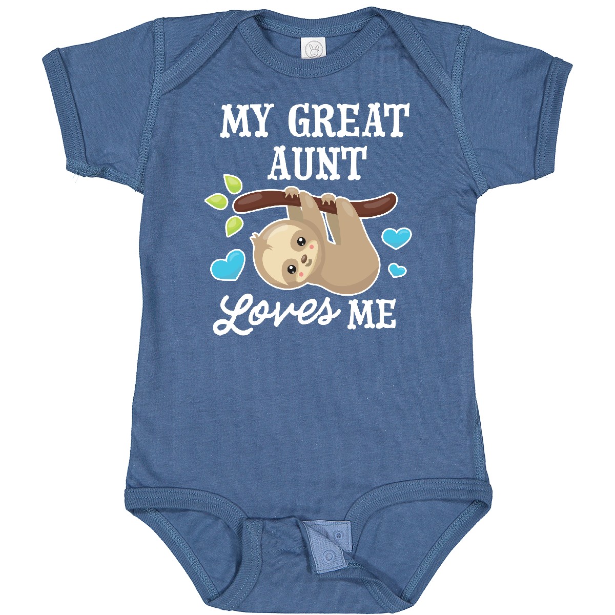 Inktastic My Great Aunt Loves Me With Sloth And Hearts Baby Bodysuit Animals - Picture 5 of 9