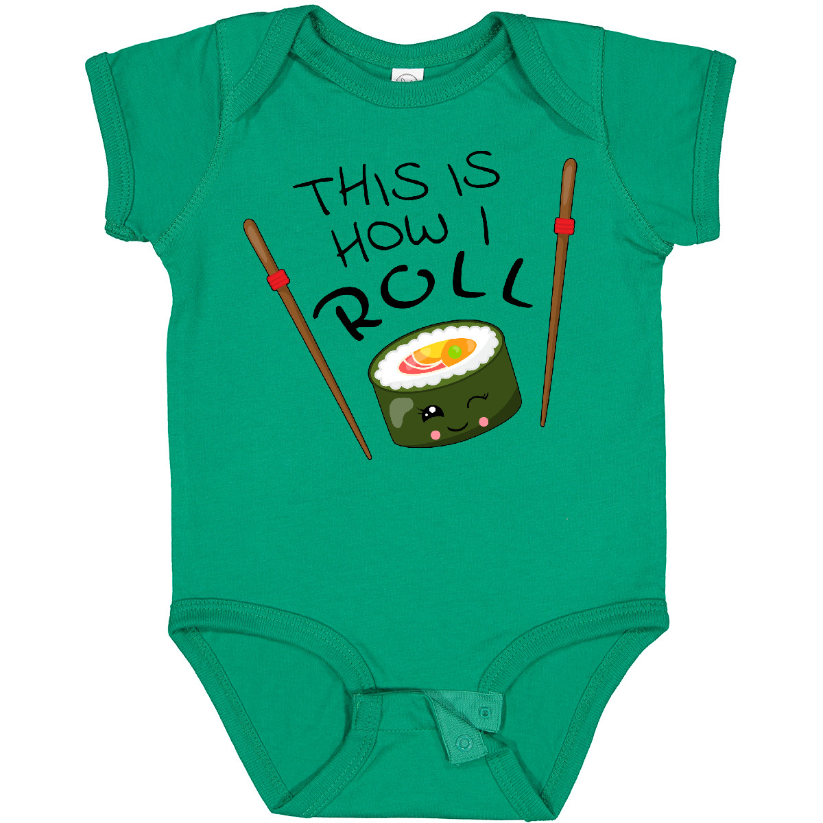 Inktastic This Is How I Roll- Cute Sushi Baby Bodysuit Food Chopsticks Hashi Pun - Picture 5 of 9