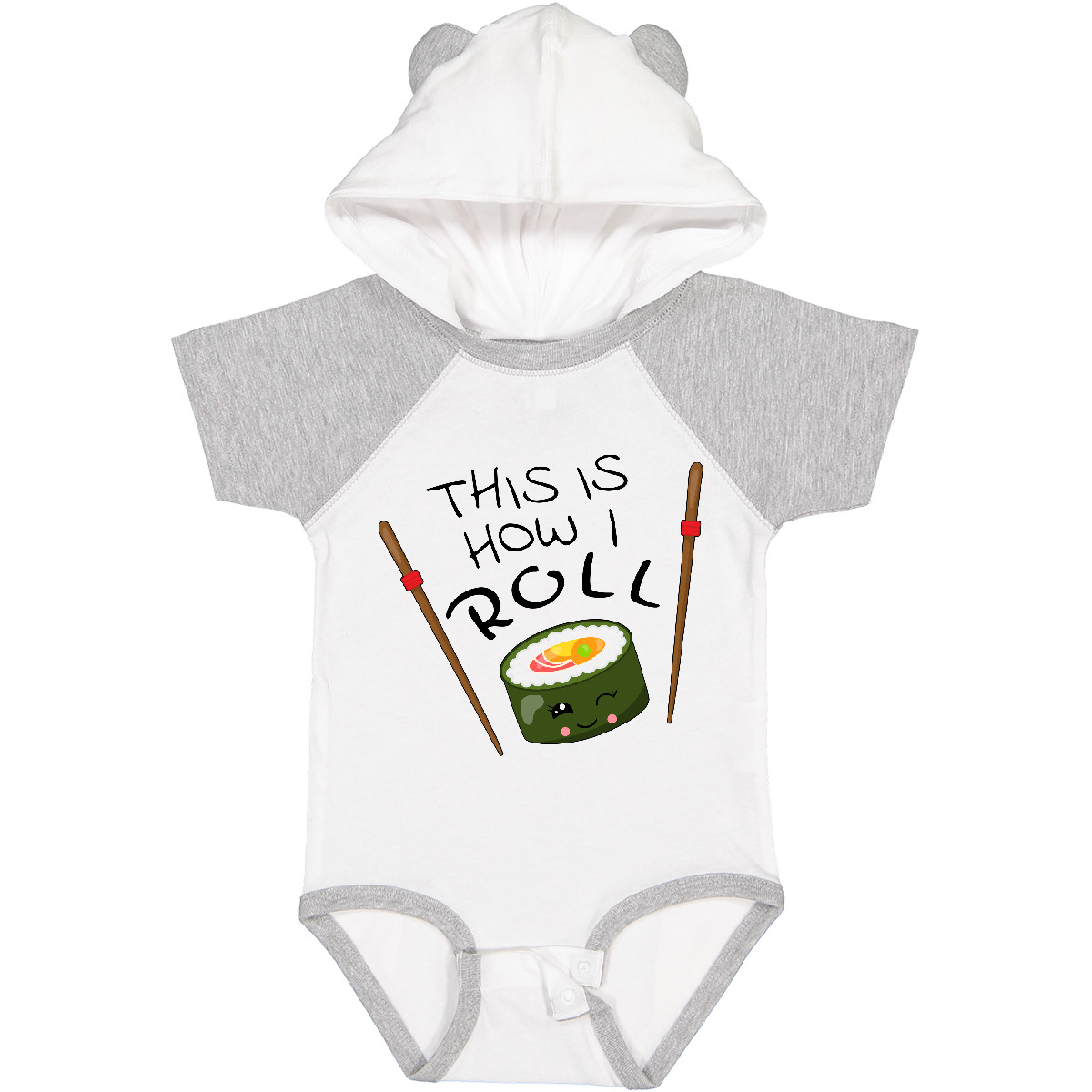 Inktastic This Is How I Roll- Cute Sushi Baby Bodysuit Food Chopsticks Hashi Pun - Picture 9 of 9
