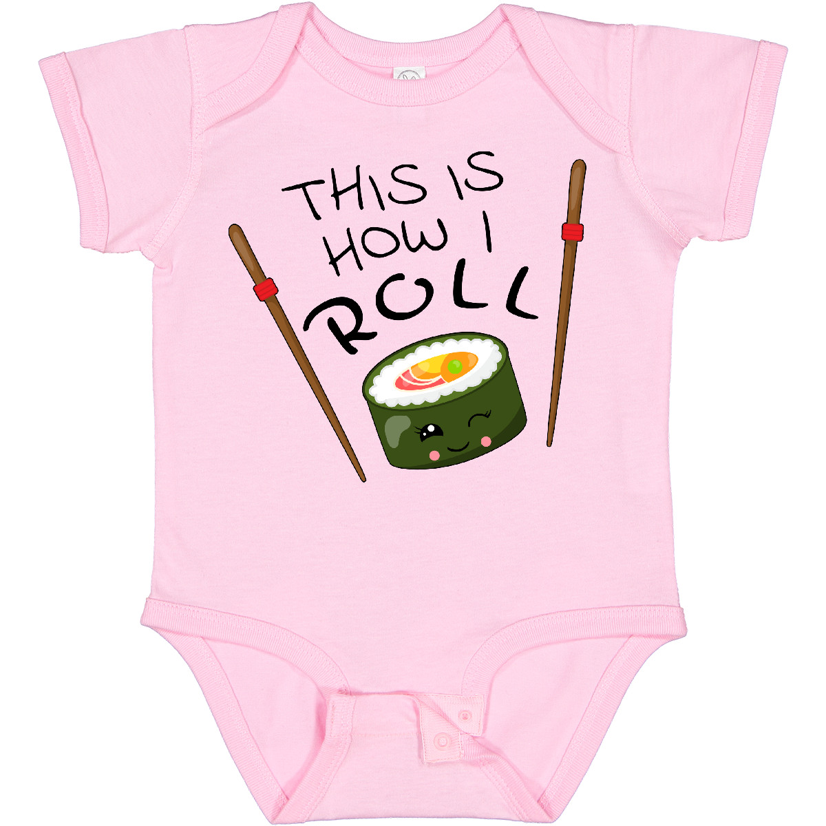 Inktastic This Is How I Roll- Cute Sushi Baby Bodysuit Food Chopsticks Hashi Pun - Picture 7 of 9