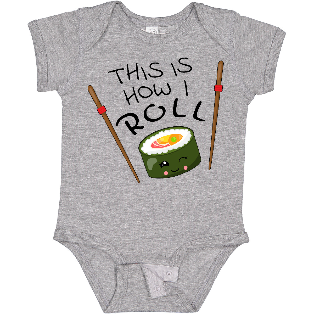 Inktastic This Is How I Roll- Cute Sushi Baby Bodysuit Food Chopsticks Hashi Pun - Picture 3 of 9
