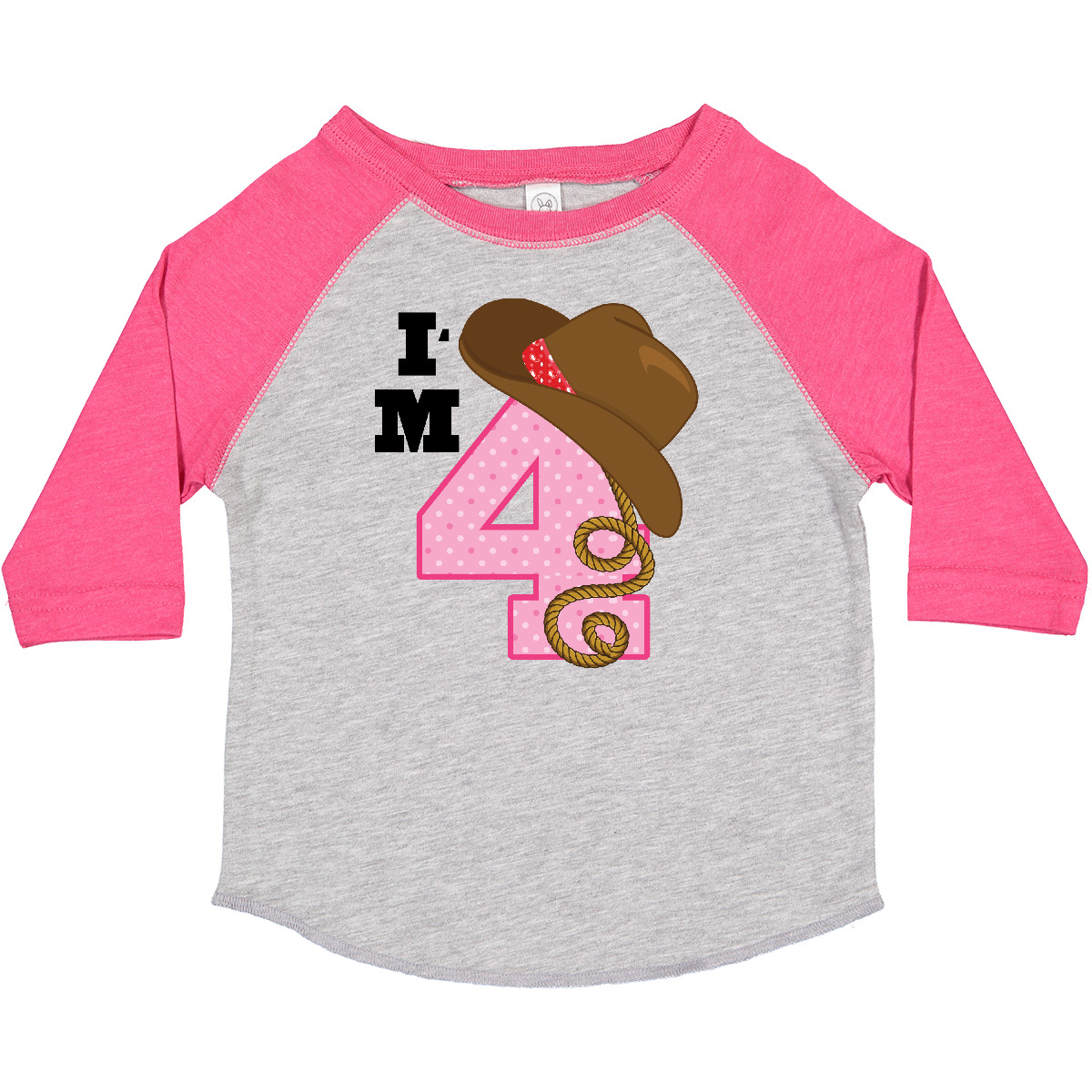 Inktastic 4th Birthday Cowgirl 4 Year Old Toddler T-Shirt Im Cute Childs Clothes - Picture 4 of 12