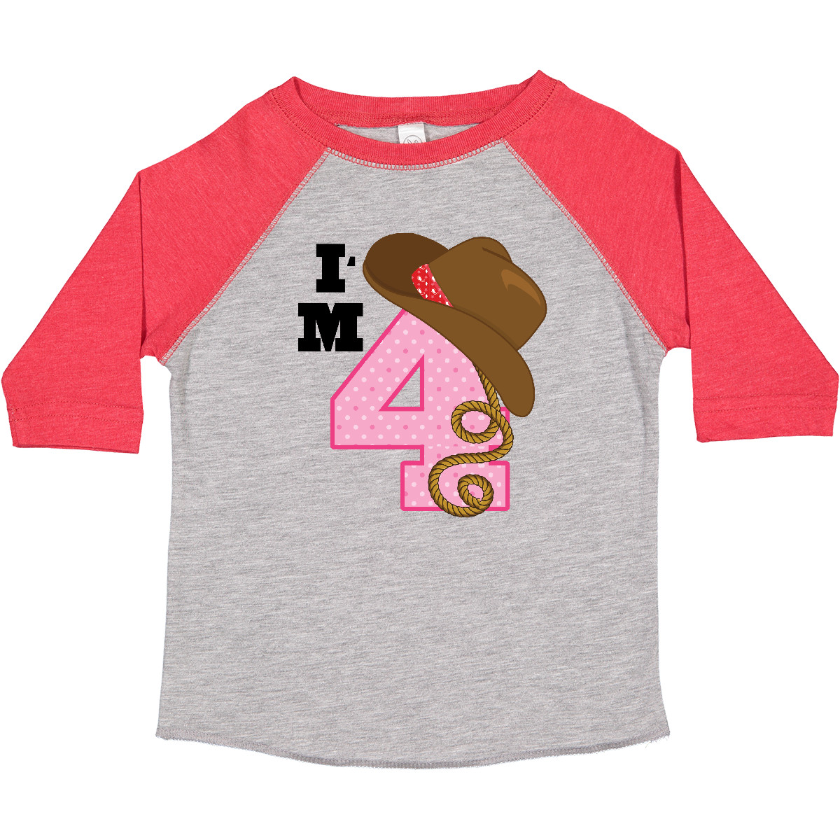 Inktastic 4th Birthday Cowgirl 4 Year Old Toddler T-Shirt Im Cute Childs Clothes - Picture 5 of 12
