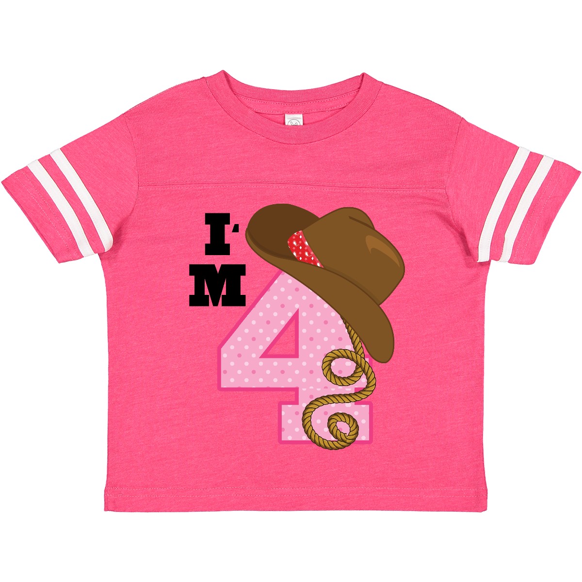 Inktastic 4th Birthday Cowgirl 4 Year Old Toddler T-Shirt Im Cute Childs Clothes - Picture 2 of 12
