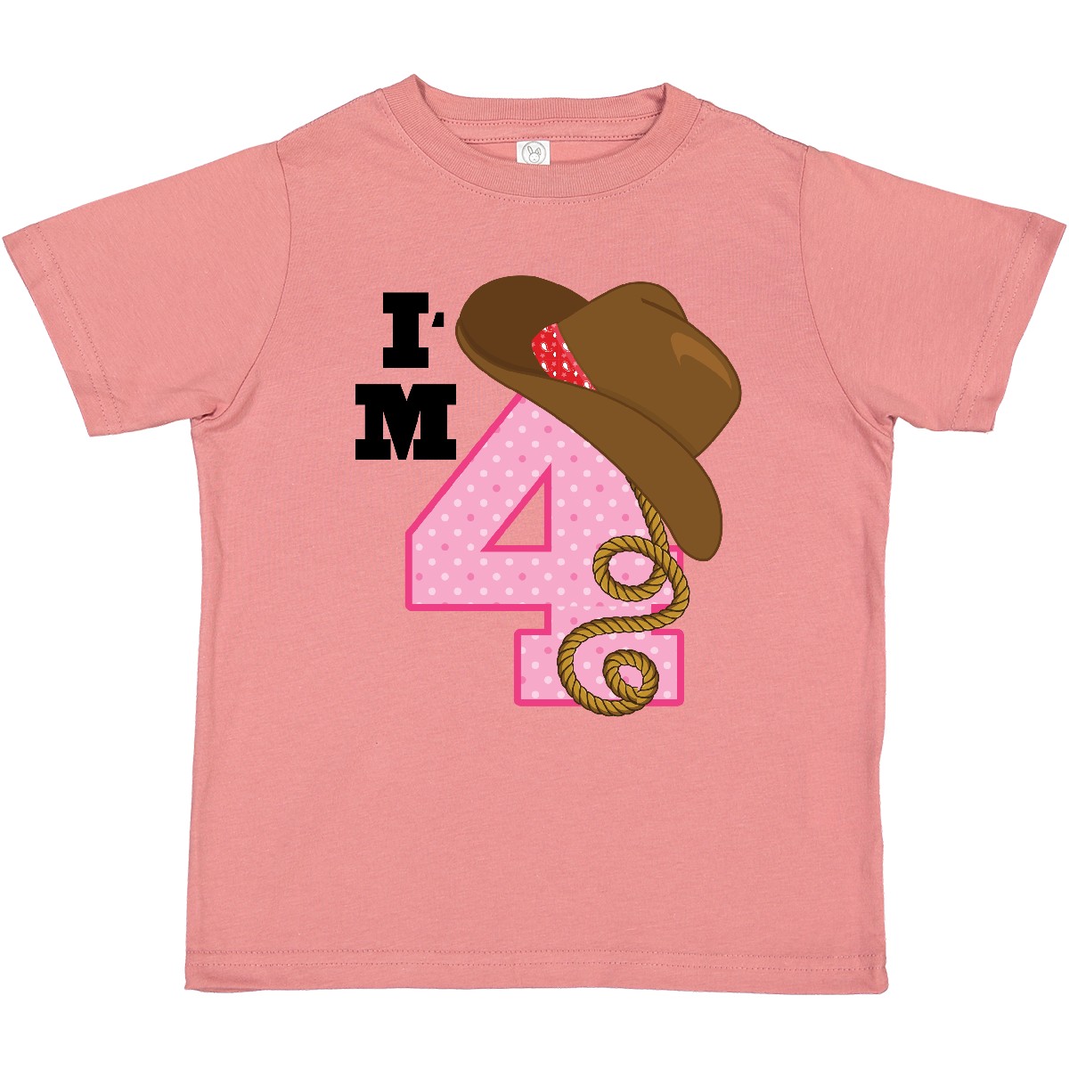 Inktastic 4th Birthday Cowgirl 4 Year Old Toddler T-Shirt Im Cute Childs Clothes - Picture 8 of 12