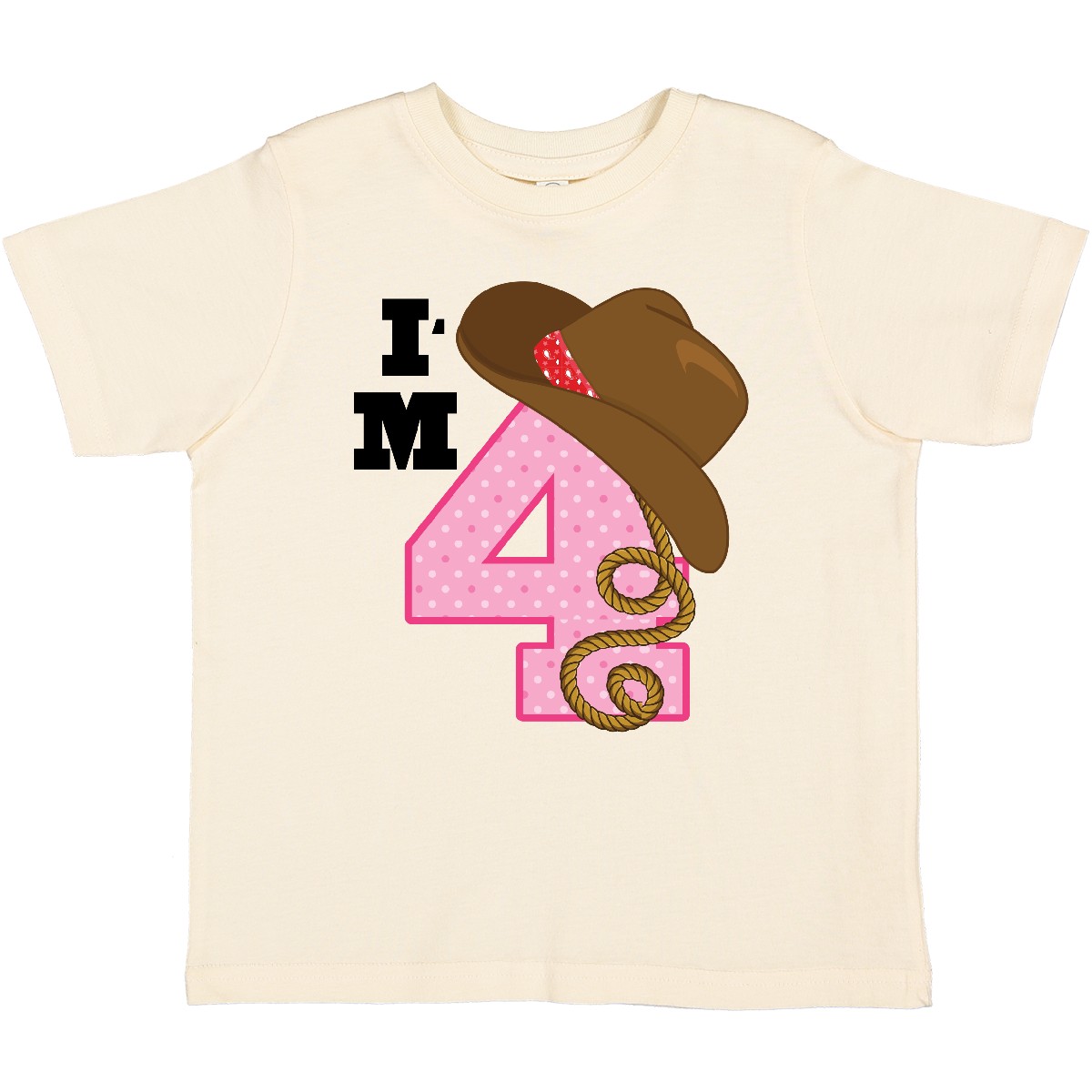 Inktastic 4th Birthday Cowgirl 4 Year Old Toddler T-Shirt Im Cute Childs Clothes - Picture 9 of 12
