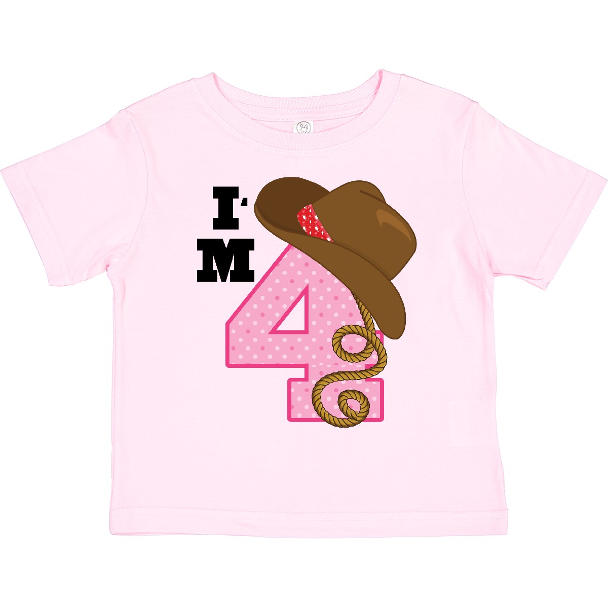 Inktastic 4th Birthday Cowgirl 4 Year Old Toddler T-Shirt Im Cute Childs Clothes - Picture 10 of 12