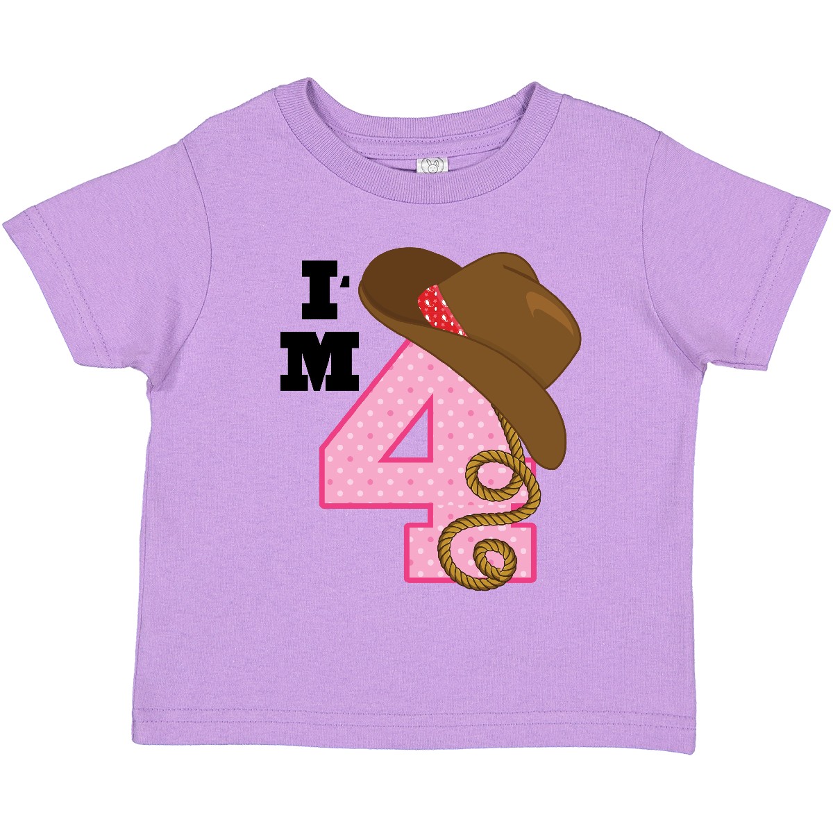 Inktastic 4th Birthday Cowgirl 4 Year Old Toddler T-Shirt Im Cute Childs Clothes - Picture 7 of 12