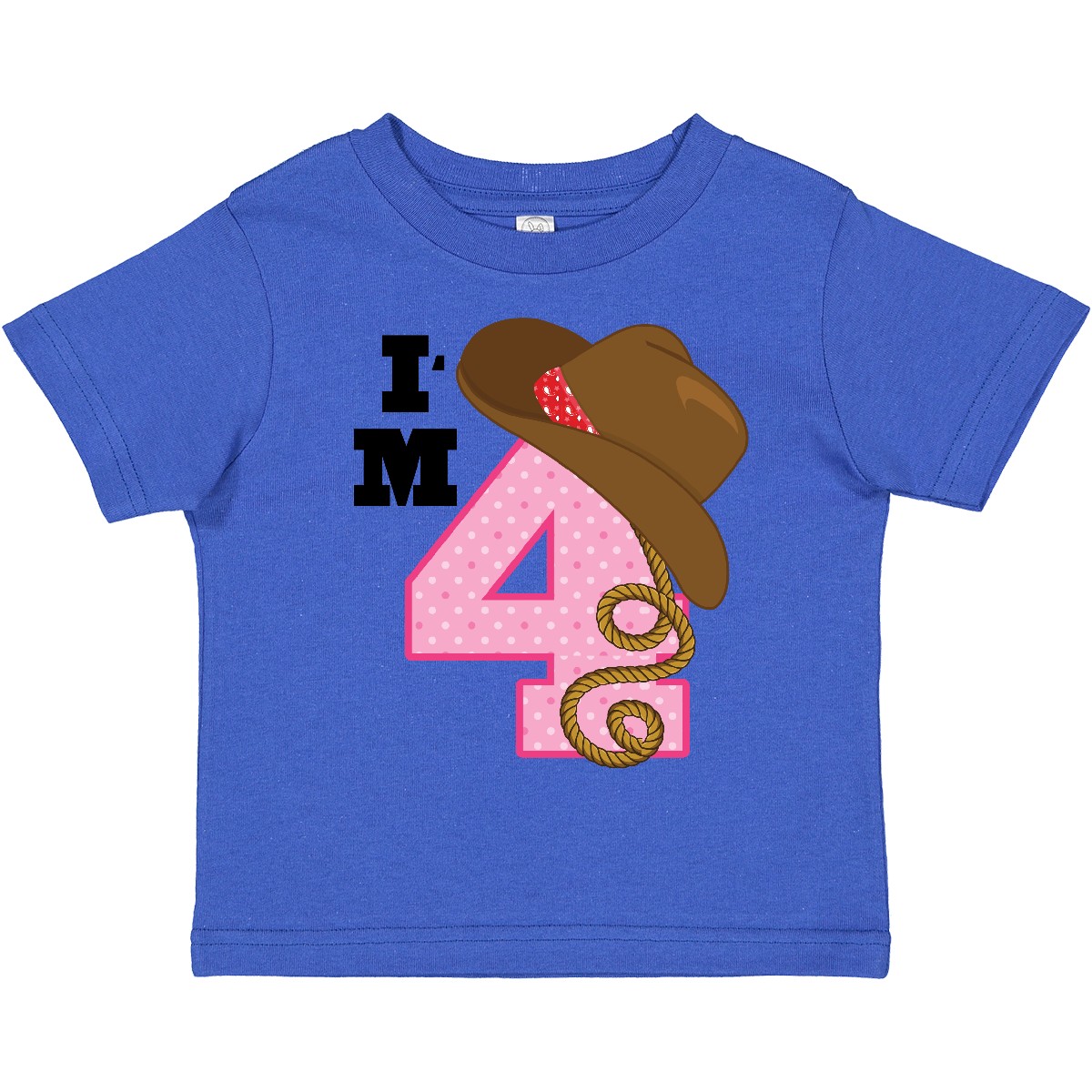 Inktastic 4th Birthday Cowgirl 4 Year Old Toddler T-Shirt Im Cute Childs Clothes - Picture 11 of 12