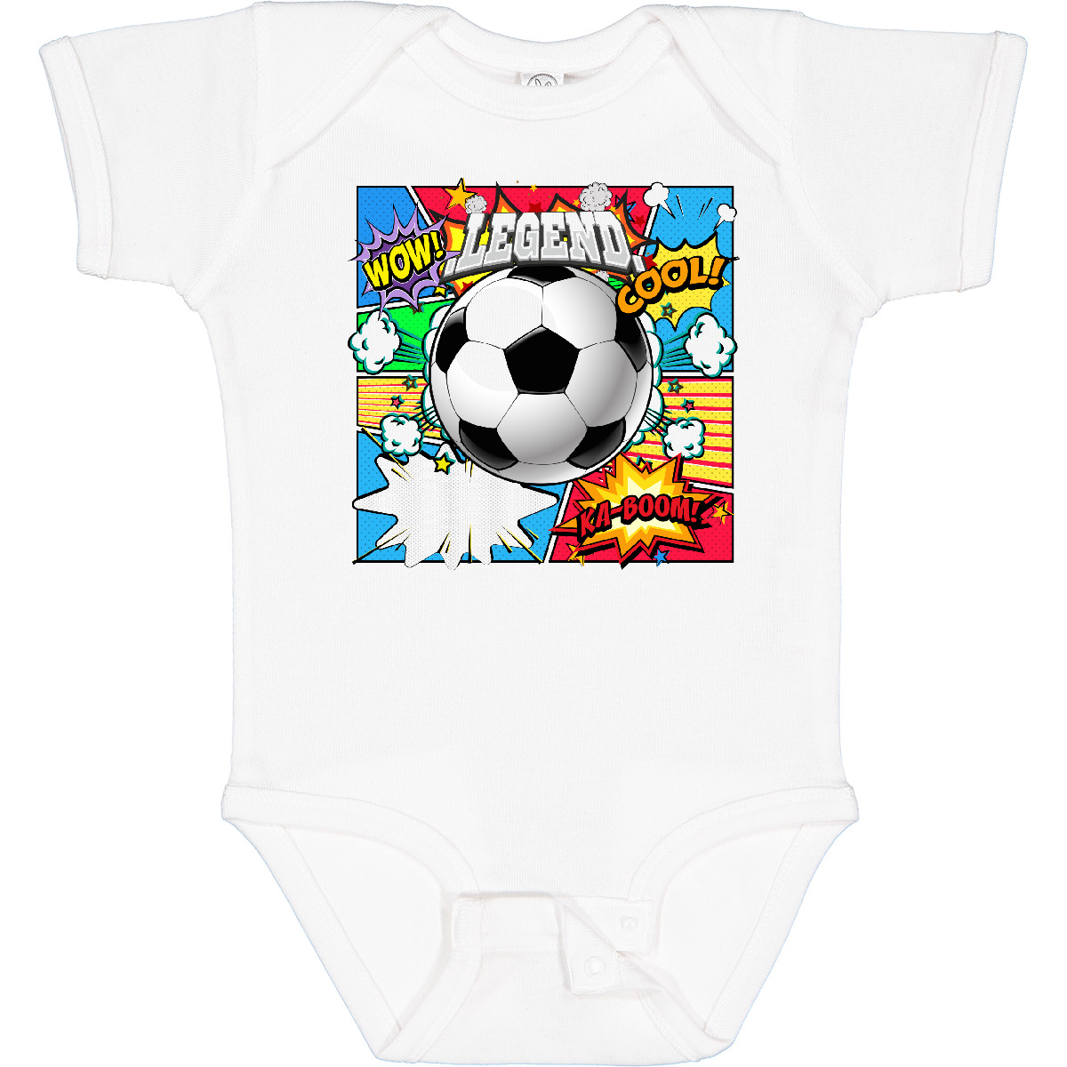 Inktastic Soccer Superhero Baby Bodysuit Comic Book Super One-piece Infant