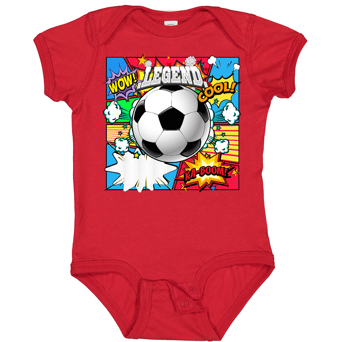 Inktastic Soccer Superhero Baby Bodysuit Comic Book Super One-piece Infant