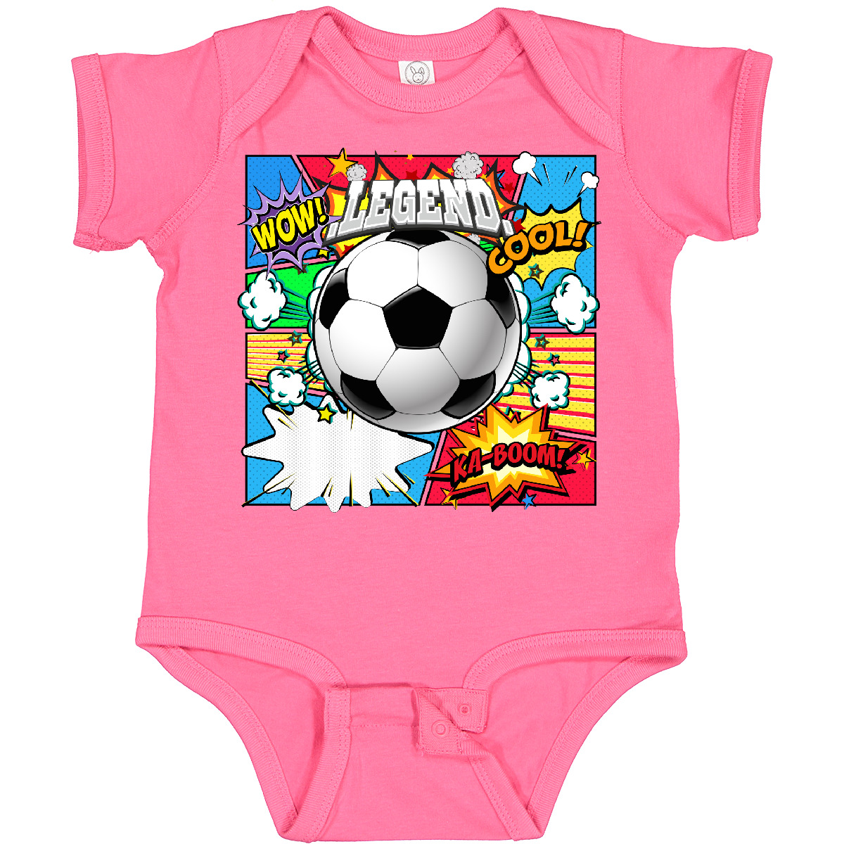 Inktastic Soccer Superhero Baby Bodysuit Comic Book Super One-piece Infant